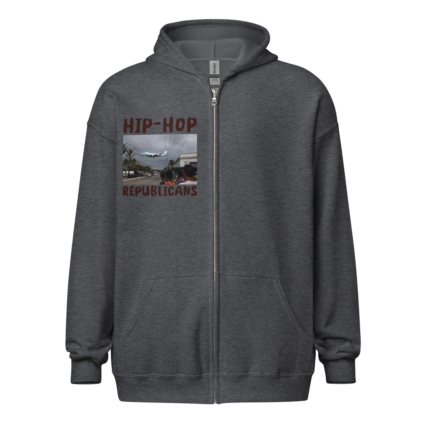 Hip-Hop Republicans Road-Scene Airplane Zipper Jacket