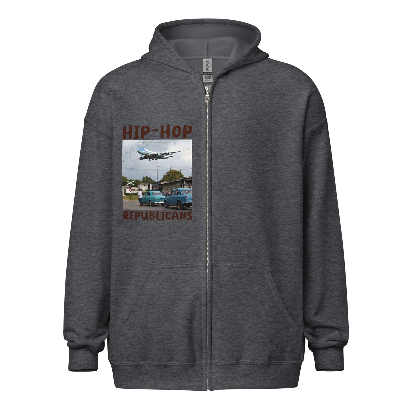 Hip-Hop Republicans Road-Scene Airplane Zipper Jacket