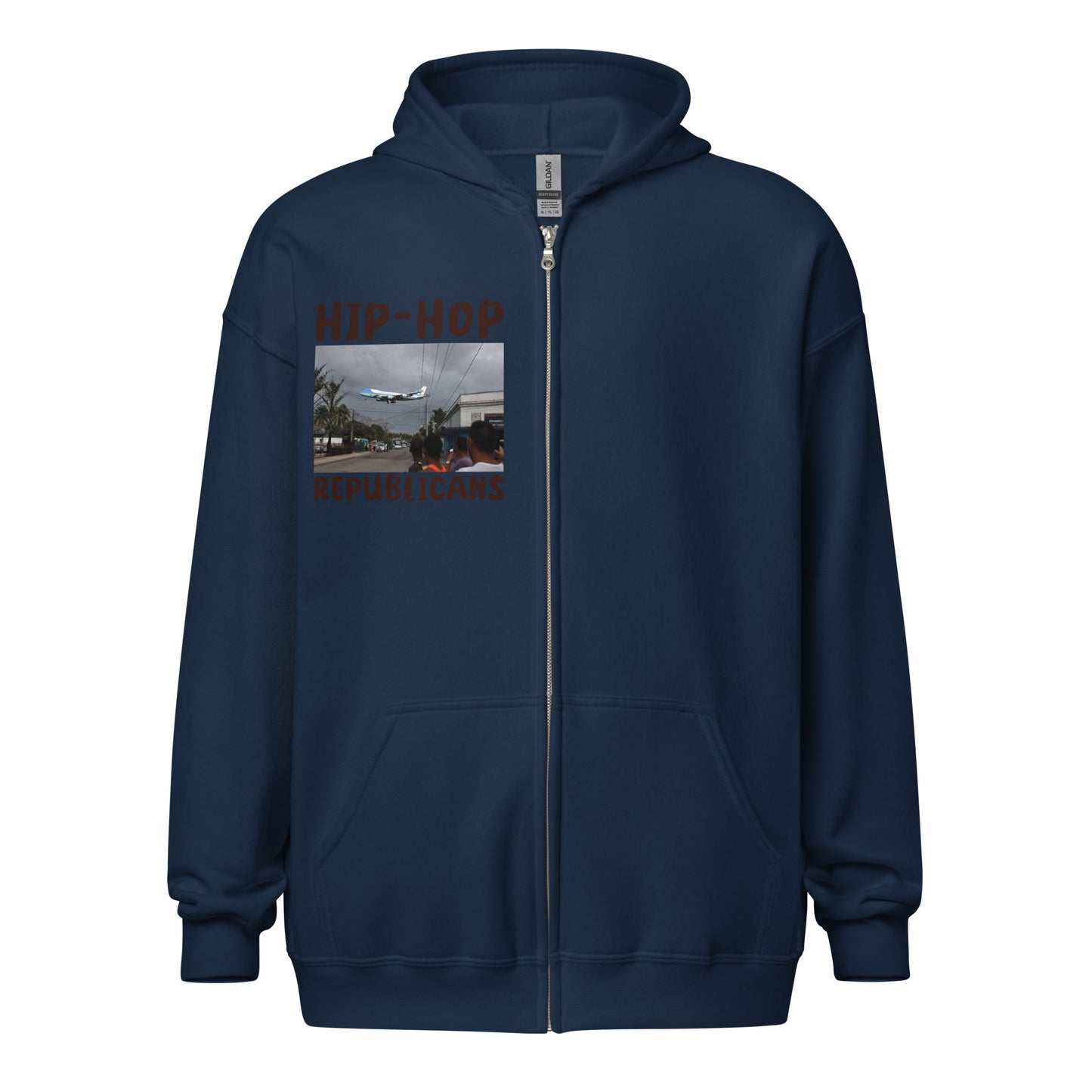Hip-Hop Republicans Road-Scene Airplane Zipper Jacket
