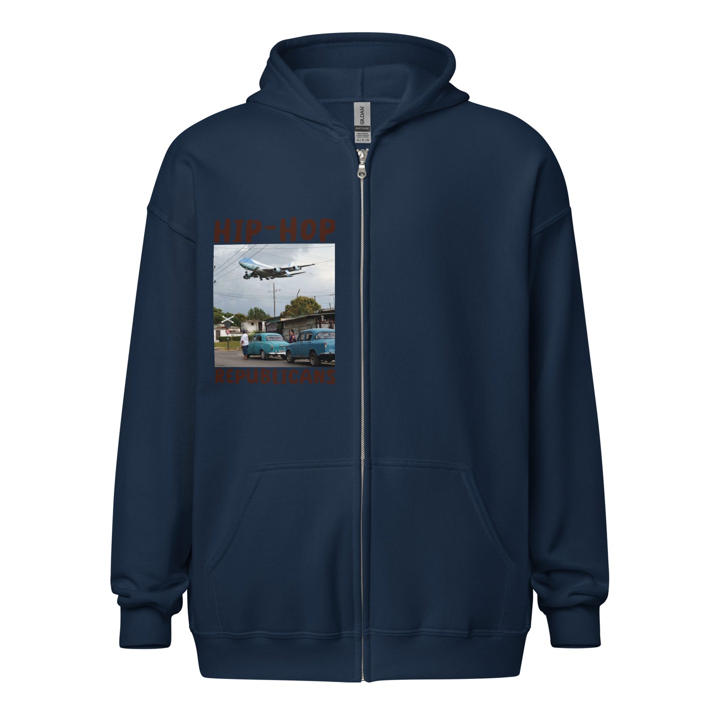 Hip-Hop Republicans Road-Scene Airplane Zipper Jacket