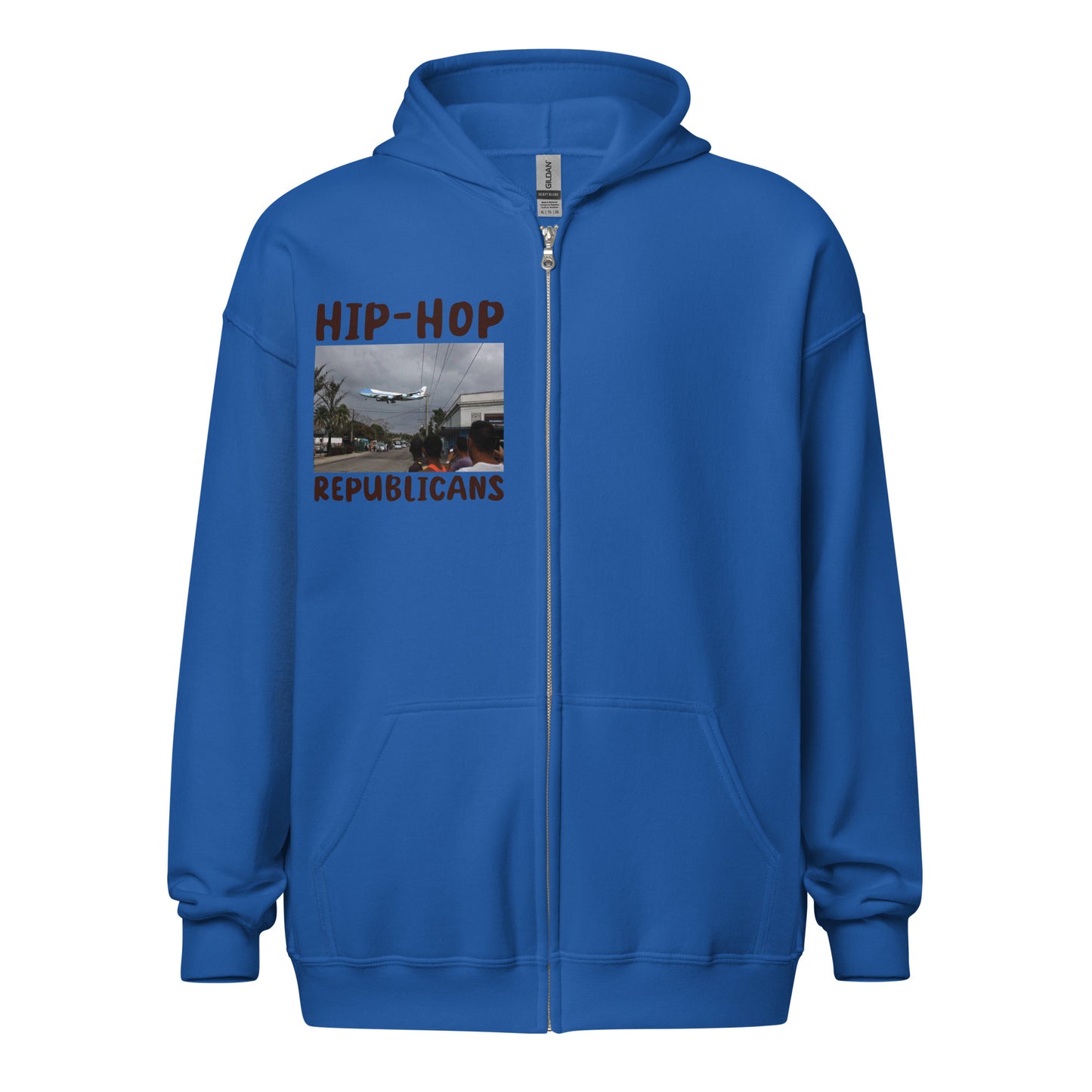 Hip-Hop Republicans Road-Scene Airplane Zipper Jacket