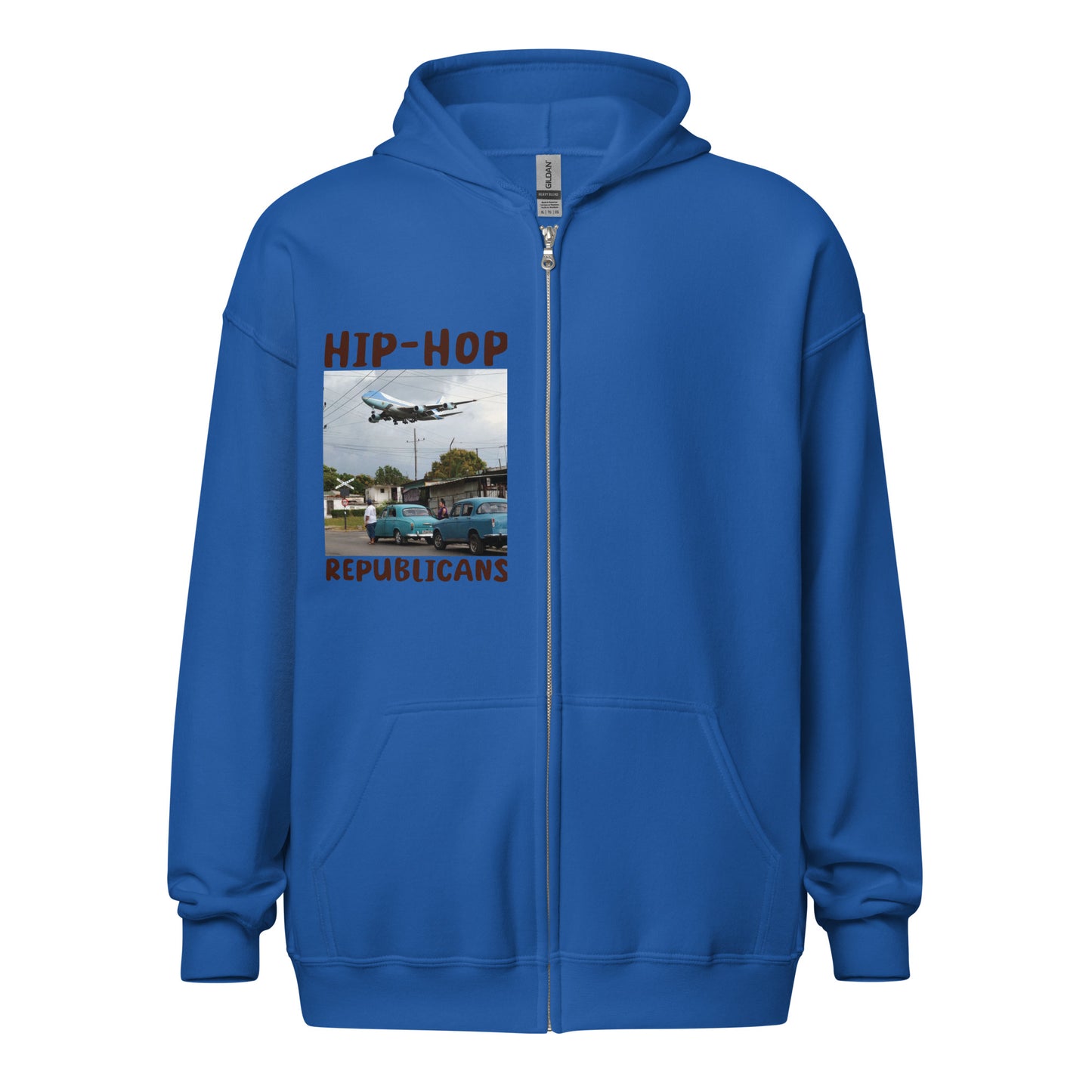 Hip-Hop Republicans Road-Scene Airplane Zipper Jacket