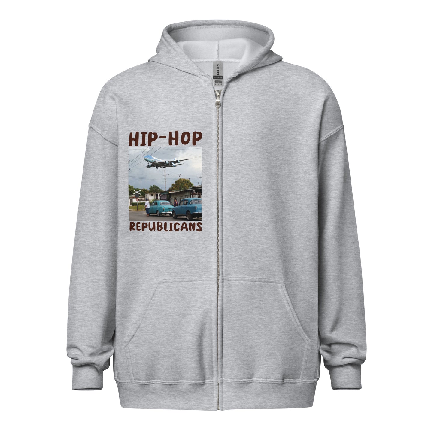 Hip-Hop Republicans Road-Scene Airplane Zipper Jacket