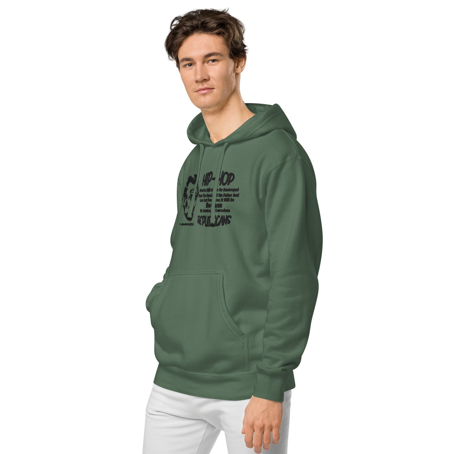 Embroidery Abraham Lincoln Premium Hoodie