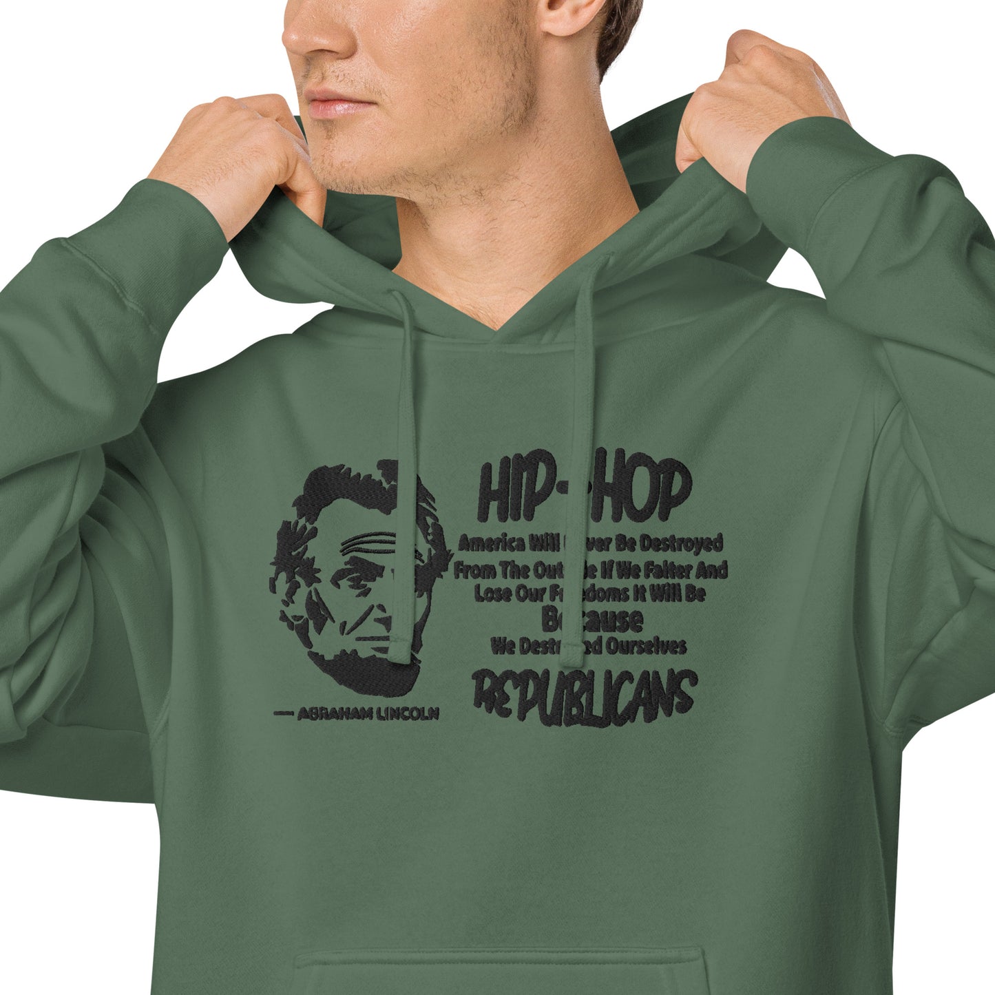 Embroidery Abraham Lincoln Premium Hoodie
