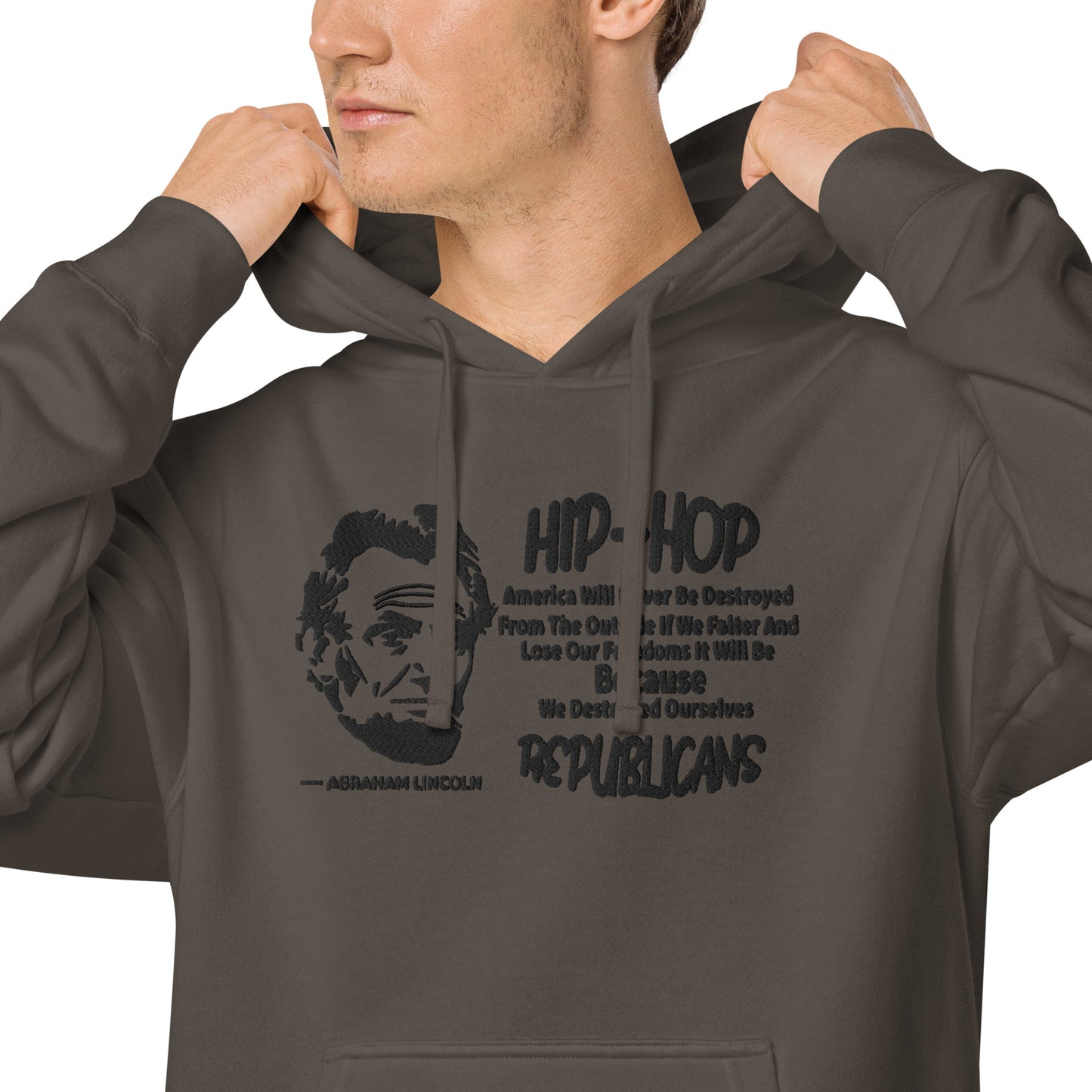 Embroidery Abraham Lincoln Premium Hoodie