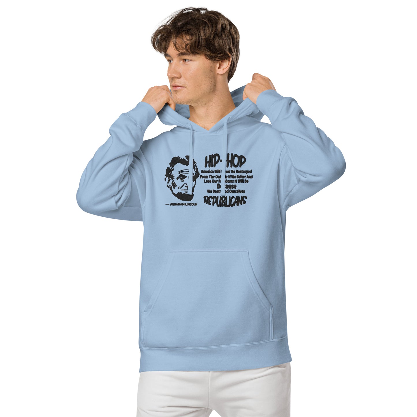Embroidery Abraham Lincoln Premium Hoodie