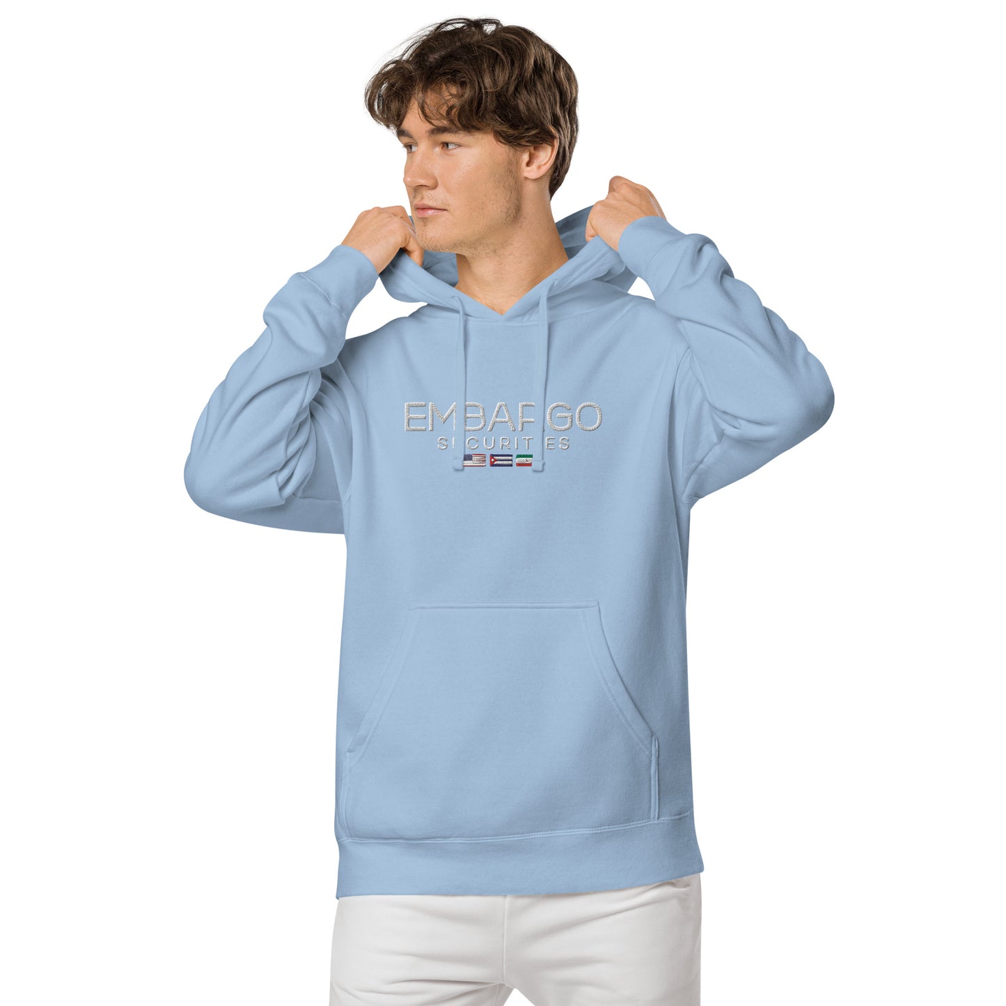 Embroidery Embargo Securities USA, Cuba, and Iran Flag Hoodie