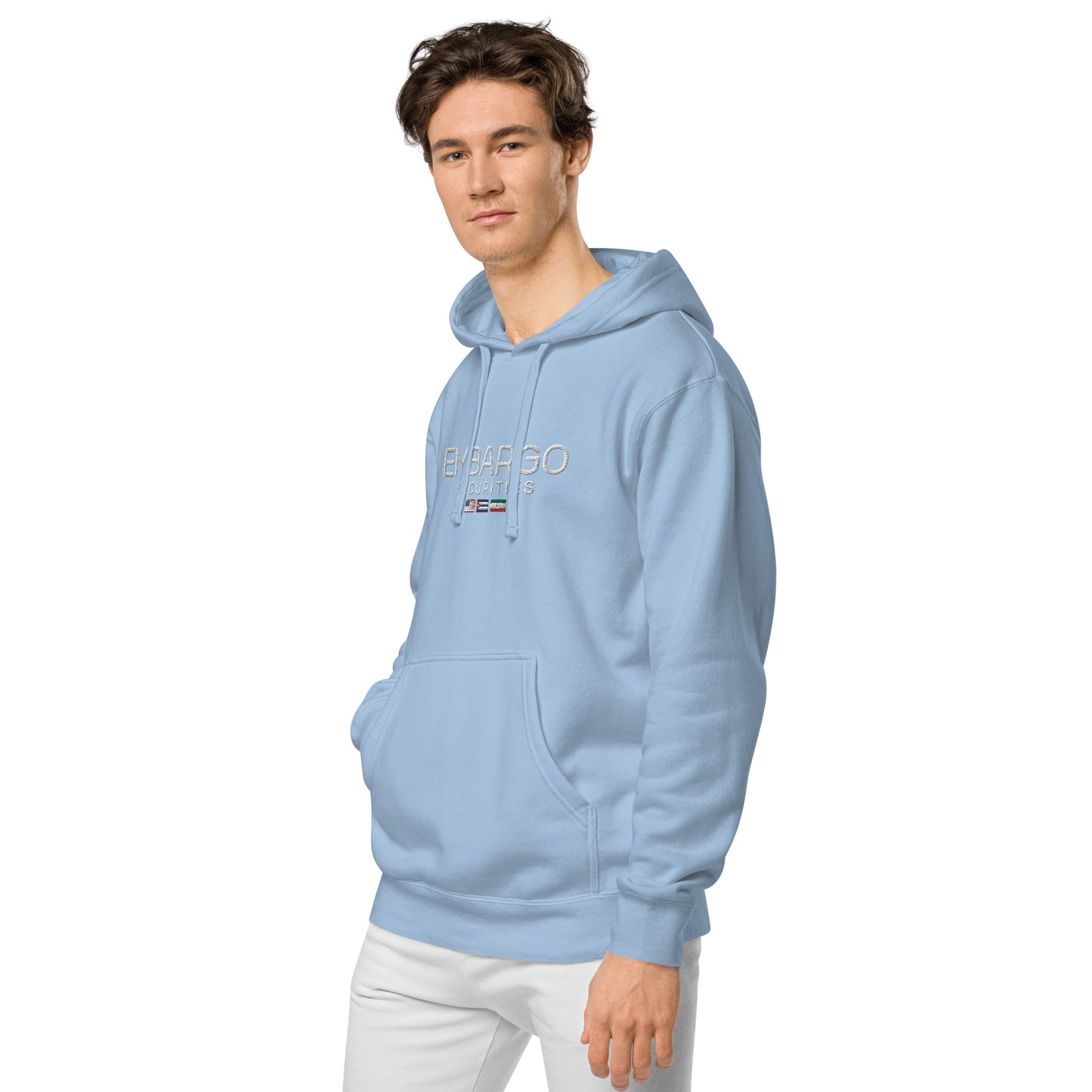 Embroidery Embargo Securities USA, Cuba, and Iran Flag Hoodie