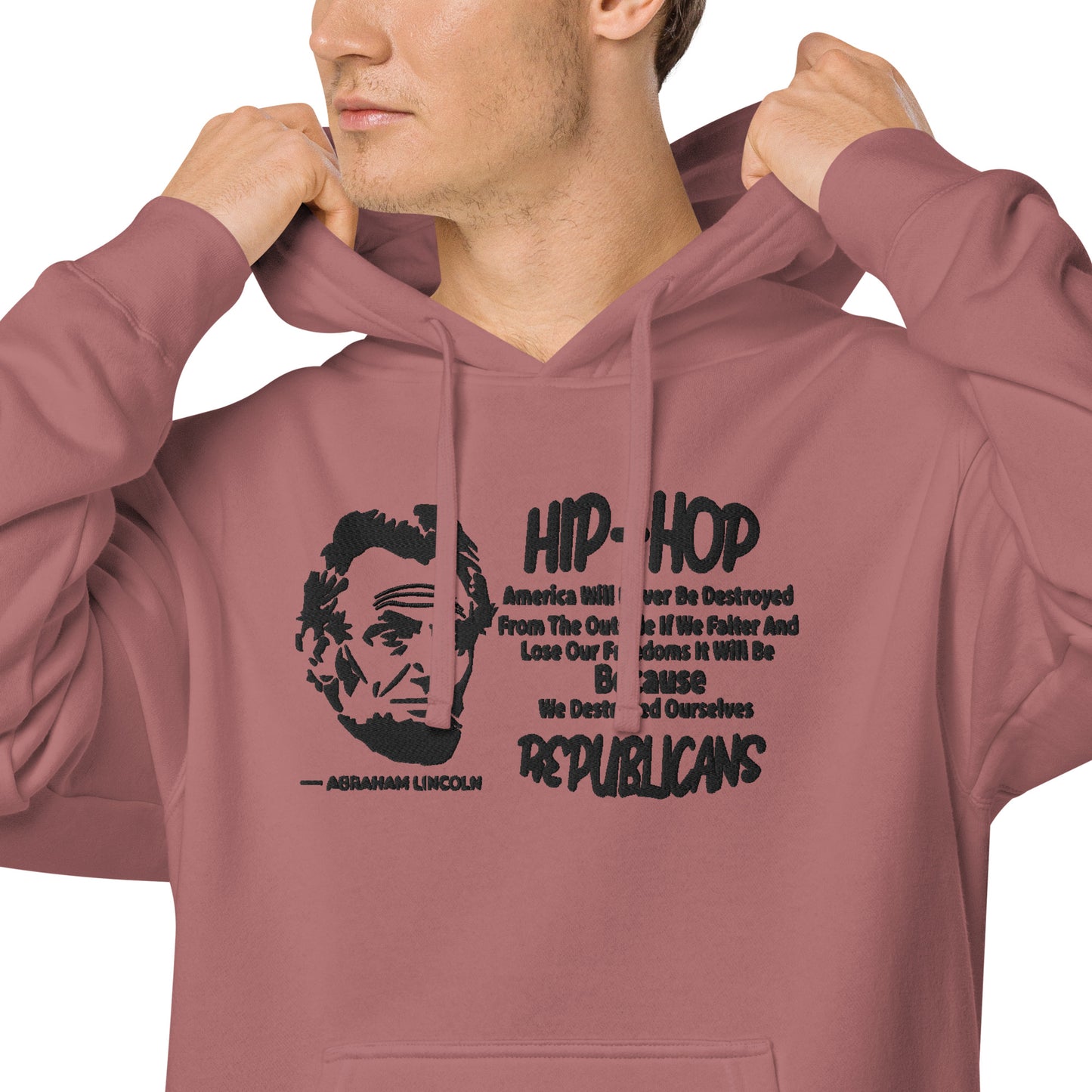 Embroidery Abraham Lincoln Premium Hoodie