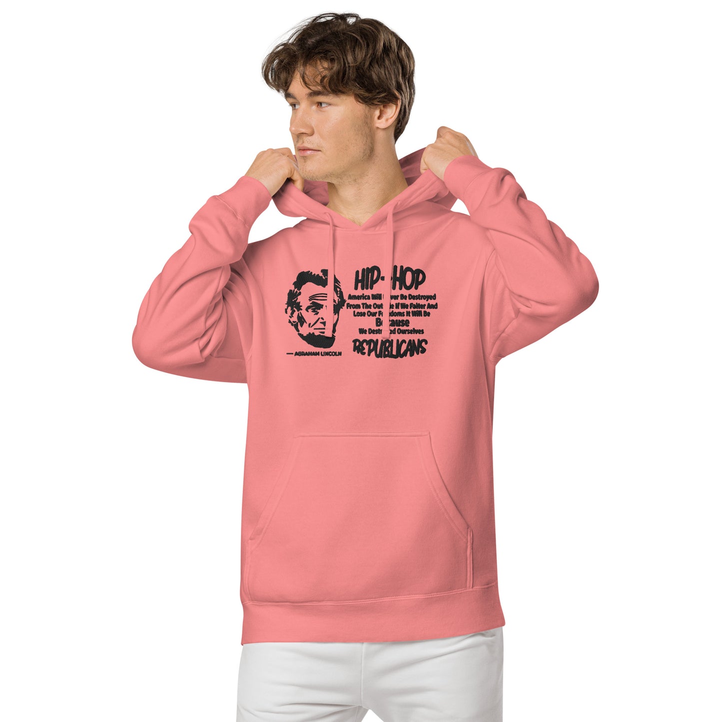 Embroidery Abraham Lincoln Premium Hoodie