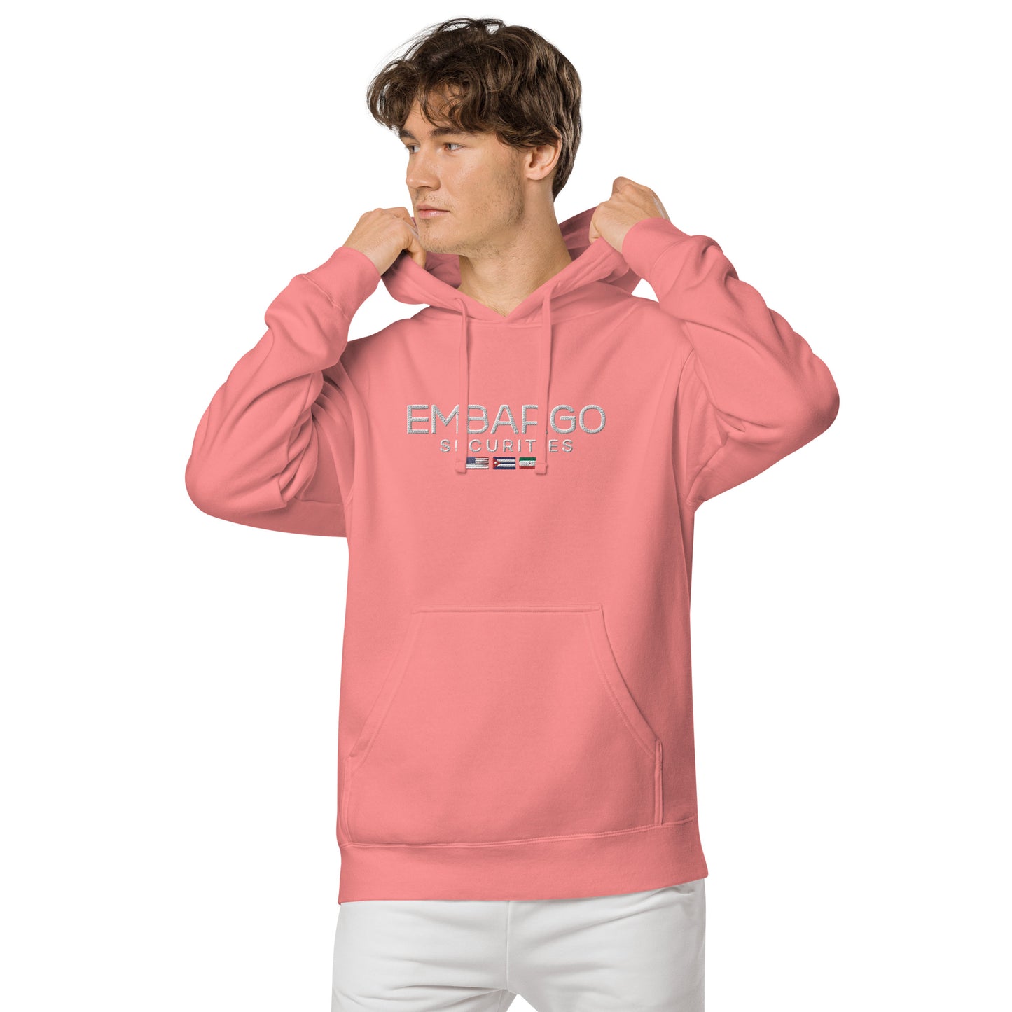 Embroidery Embargo Securities USA, Cuba, and Iran Flag Hoodie