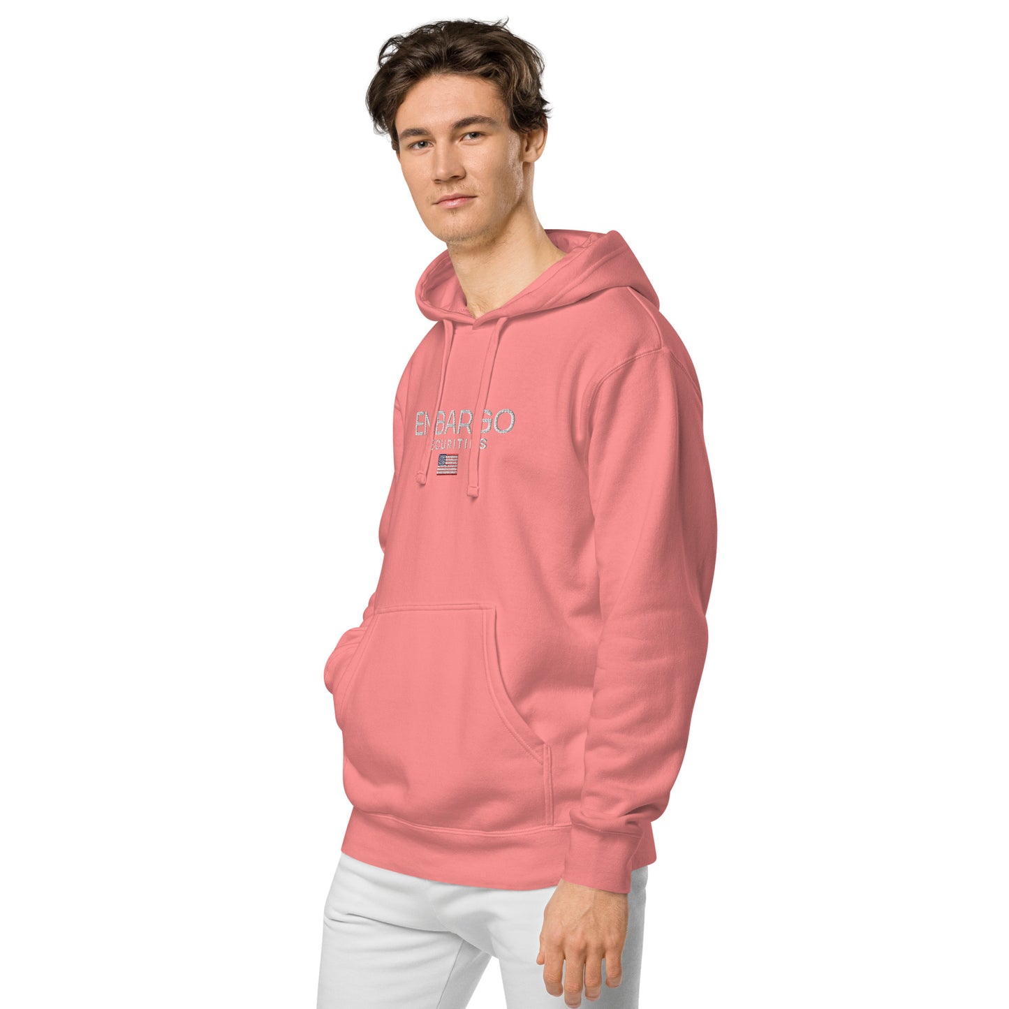 Embroidery Embargo Securities USA Flag Hoodie