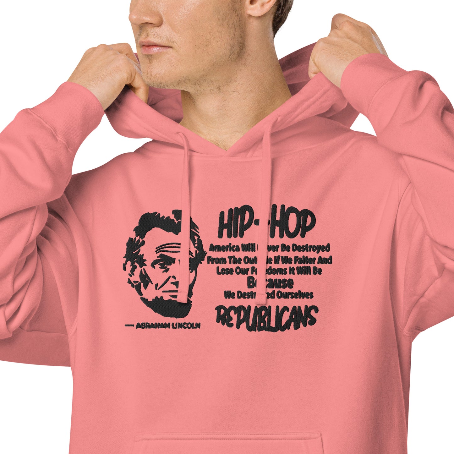 Embroidery Abraham Lincoln Premium Hoodie