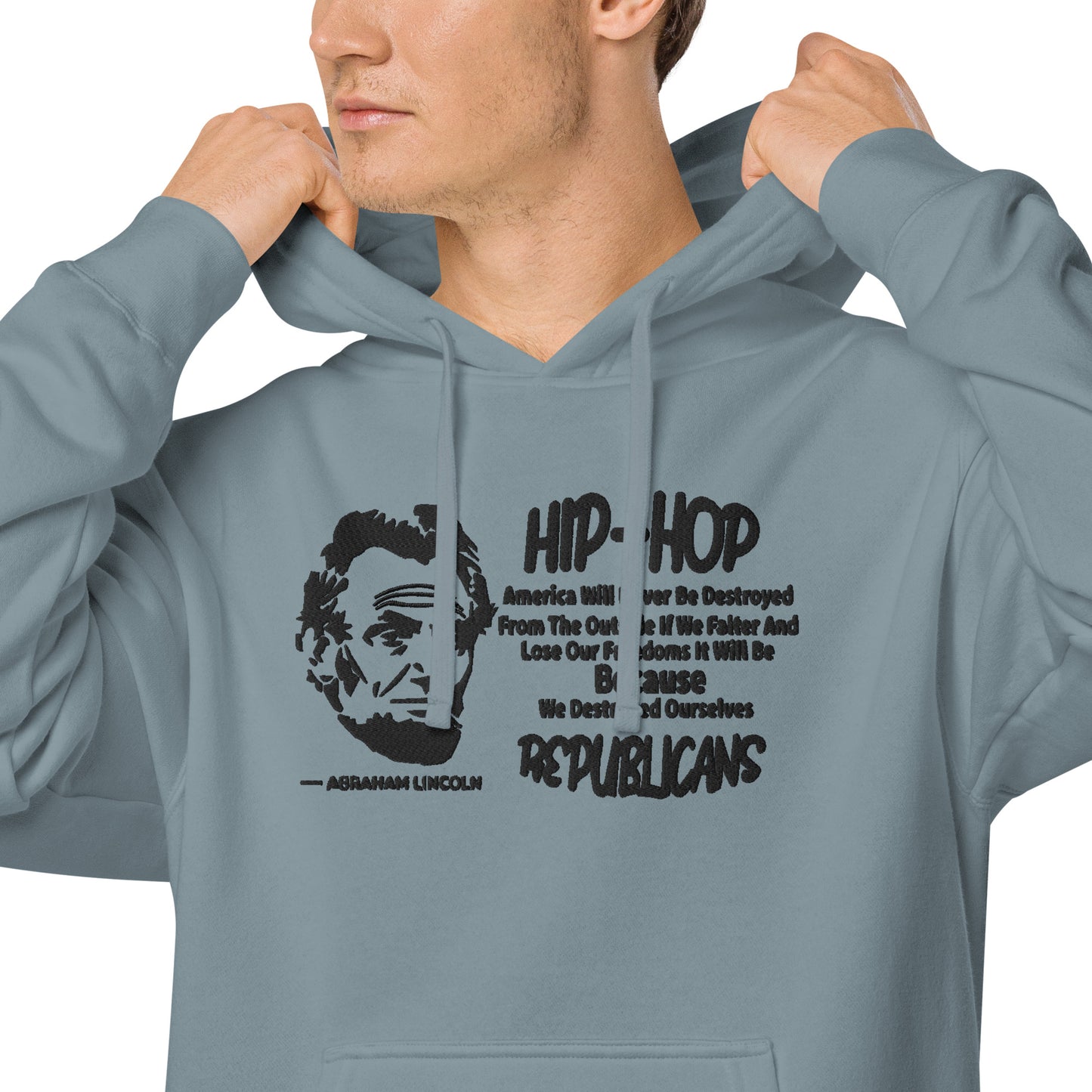 Embroidery Abraham Lincoln Premium Hoodie