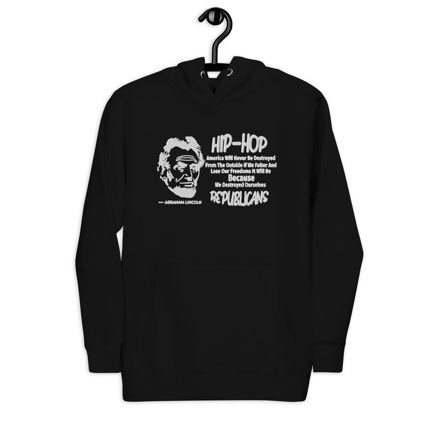 Embroidery Abraham Lincoln Premium Hoodie