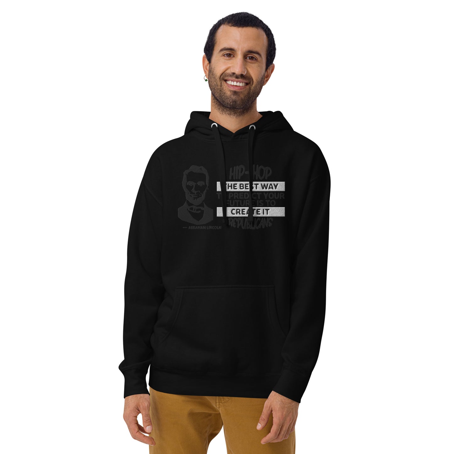 Embroidery Abraham Lincoln Premium Hoodie