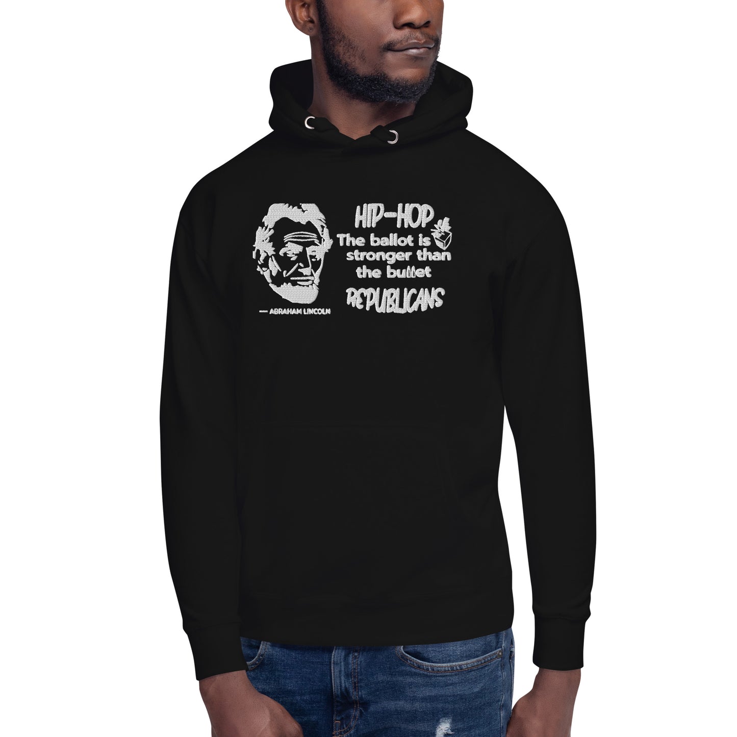 Embroidery Abraham Lincoln Premium Hoodie Design