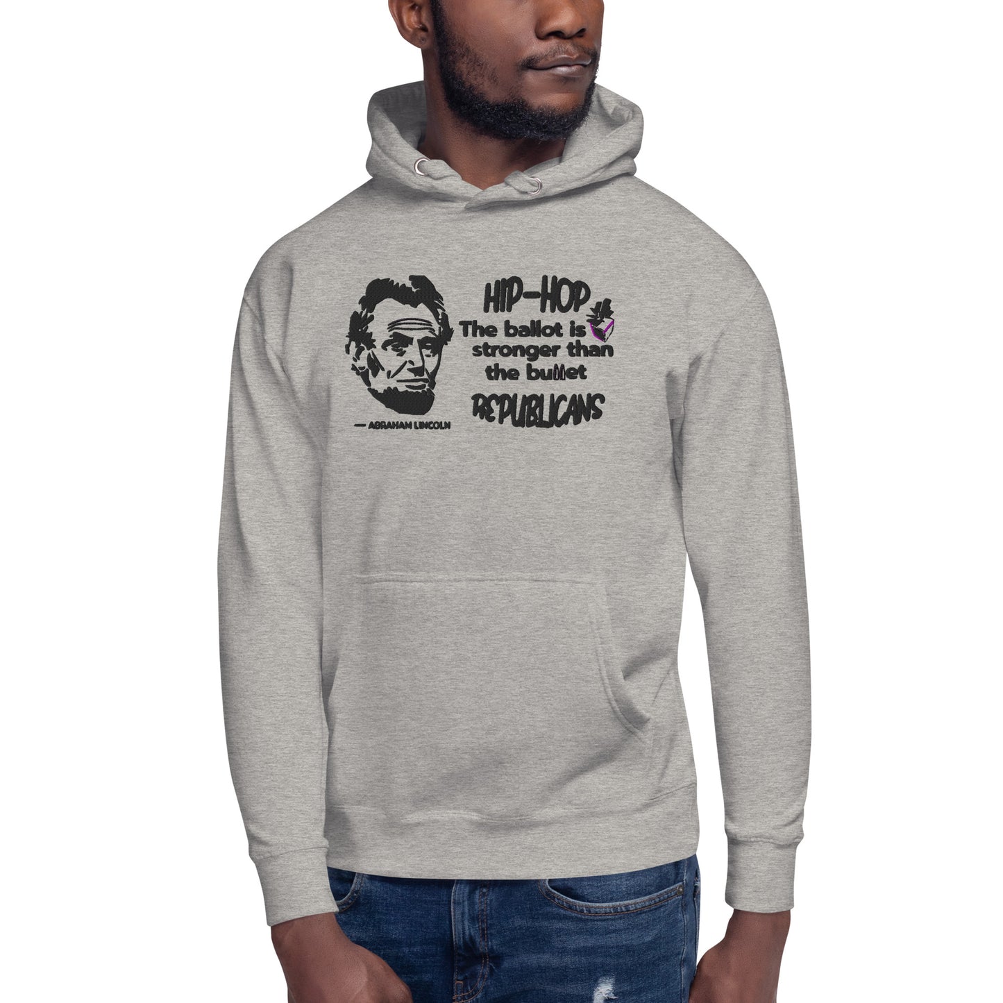 Embroidery Abraham Lincoln Premium Hoodie