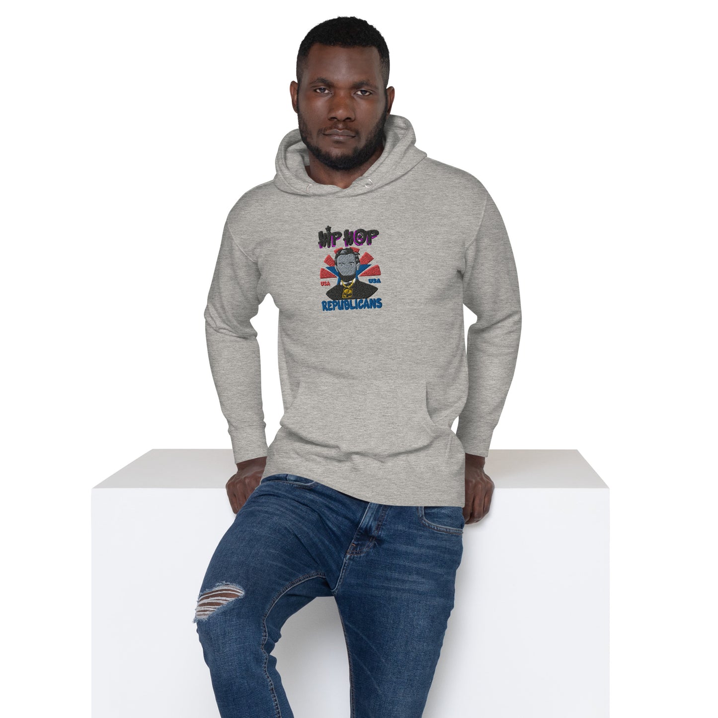 Embroidery Abraham Lincoln Premium Hoodie