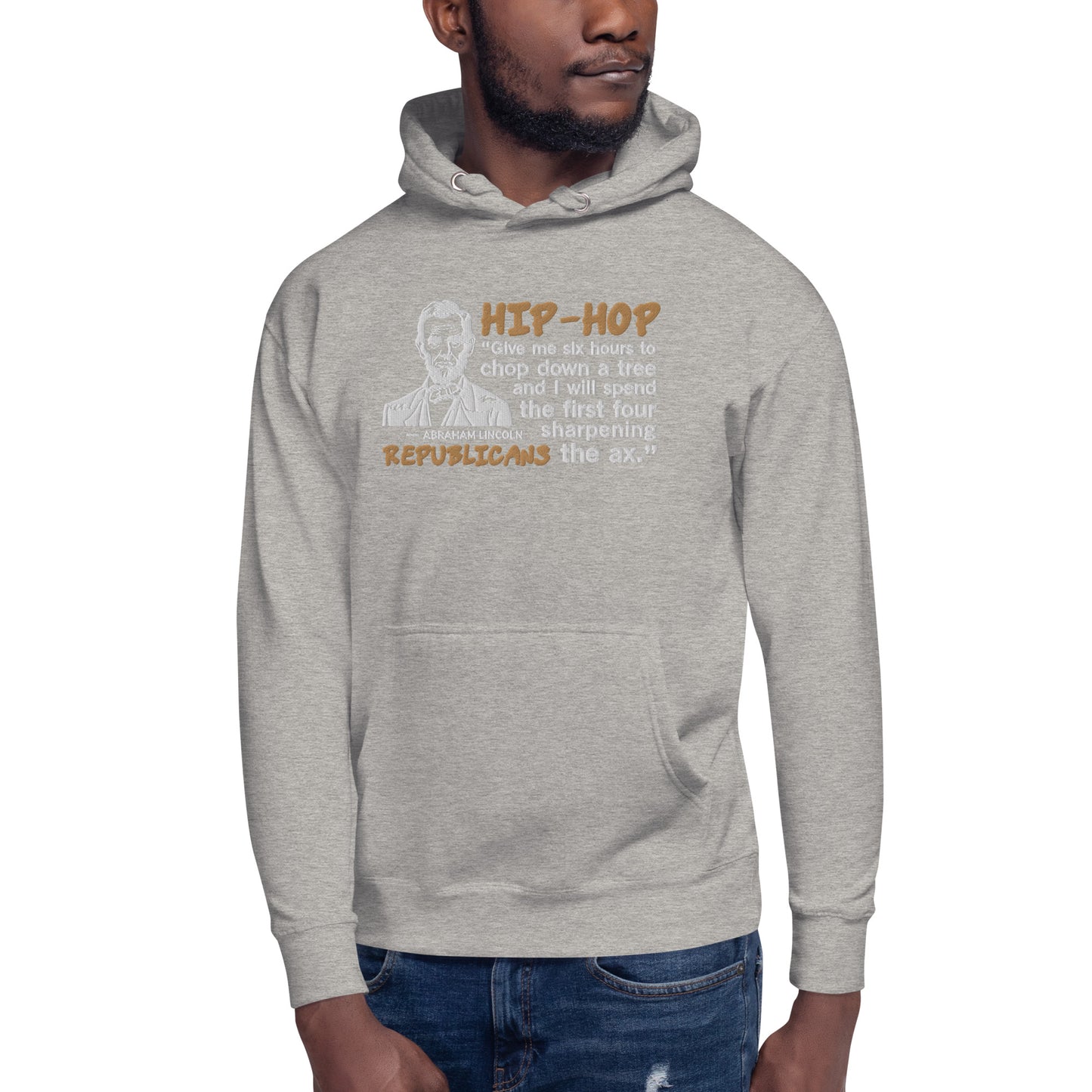 Embroidery Abraham Lincoln Hip-Hop Republicans Hoodie Design