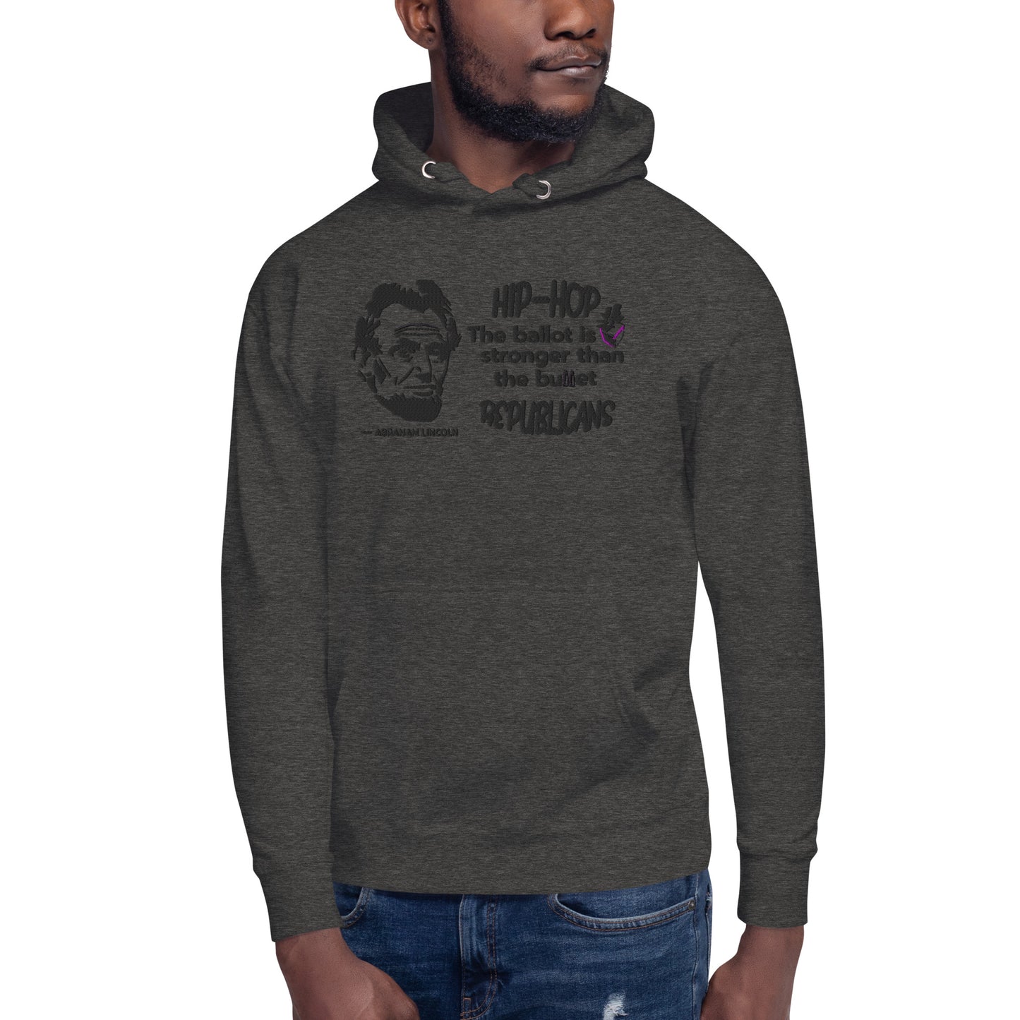Embroidery Abraham Lincoln Premium Hoodie