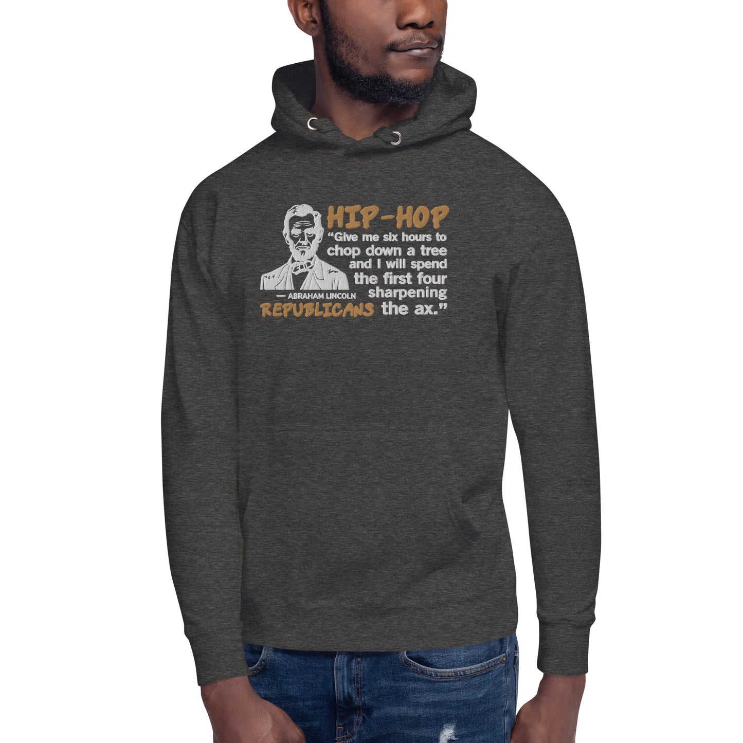 Embroidery Abraham Lincoln Hip-Hop Republicans Hoodie Design