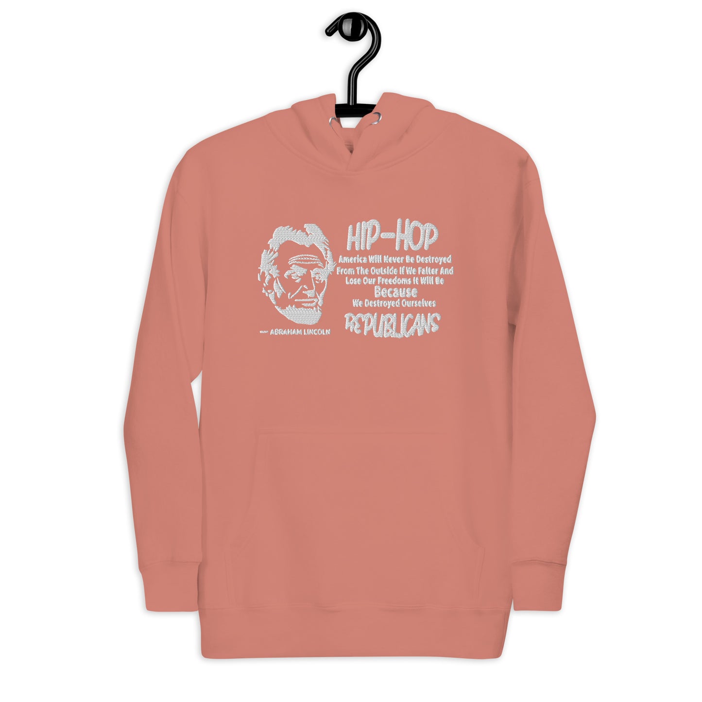 Embroidery Abraham Lincoln Premium Hoodie