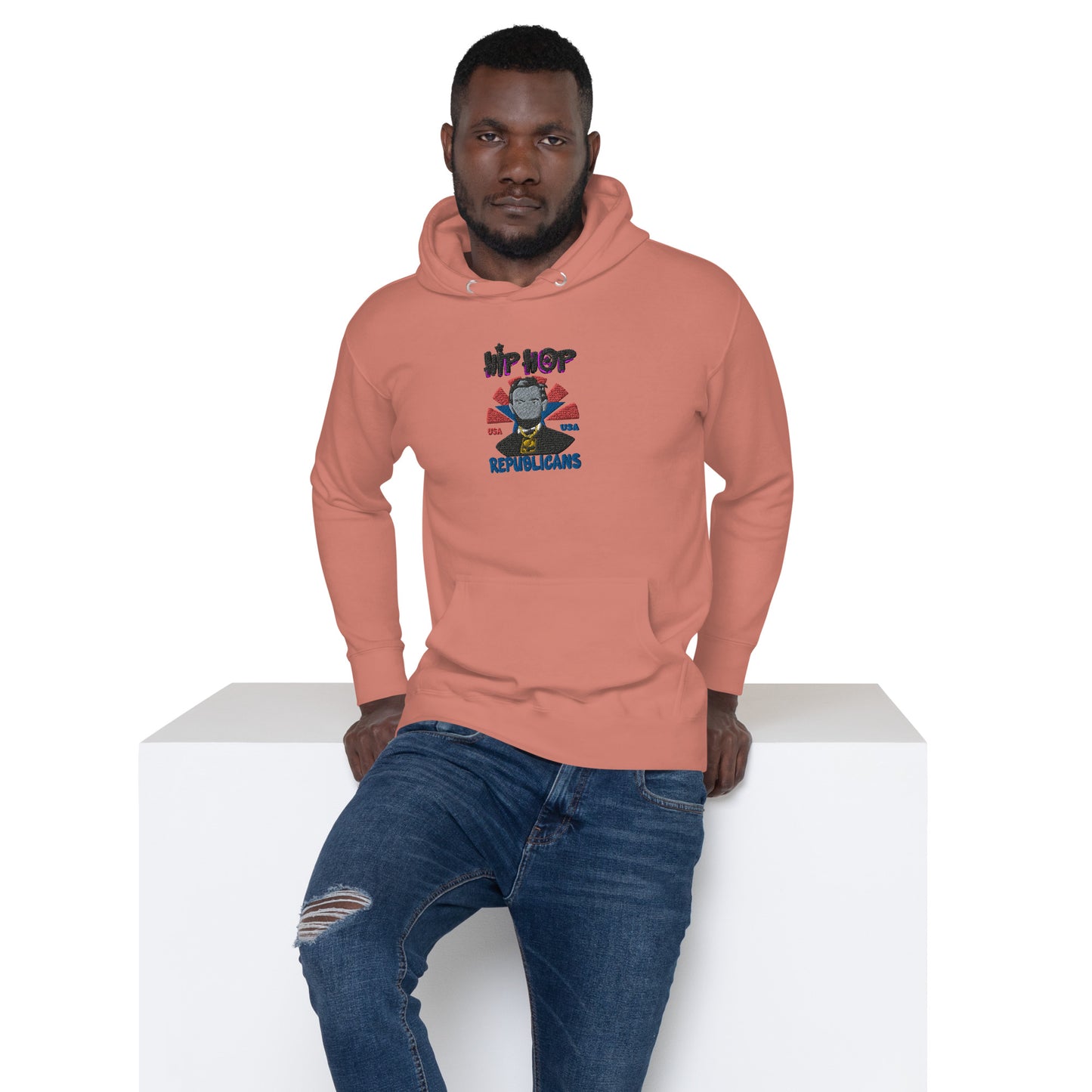 Embroidery Abraham Lincoln Premium Hoodie