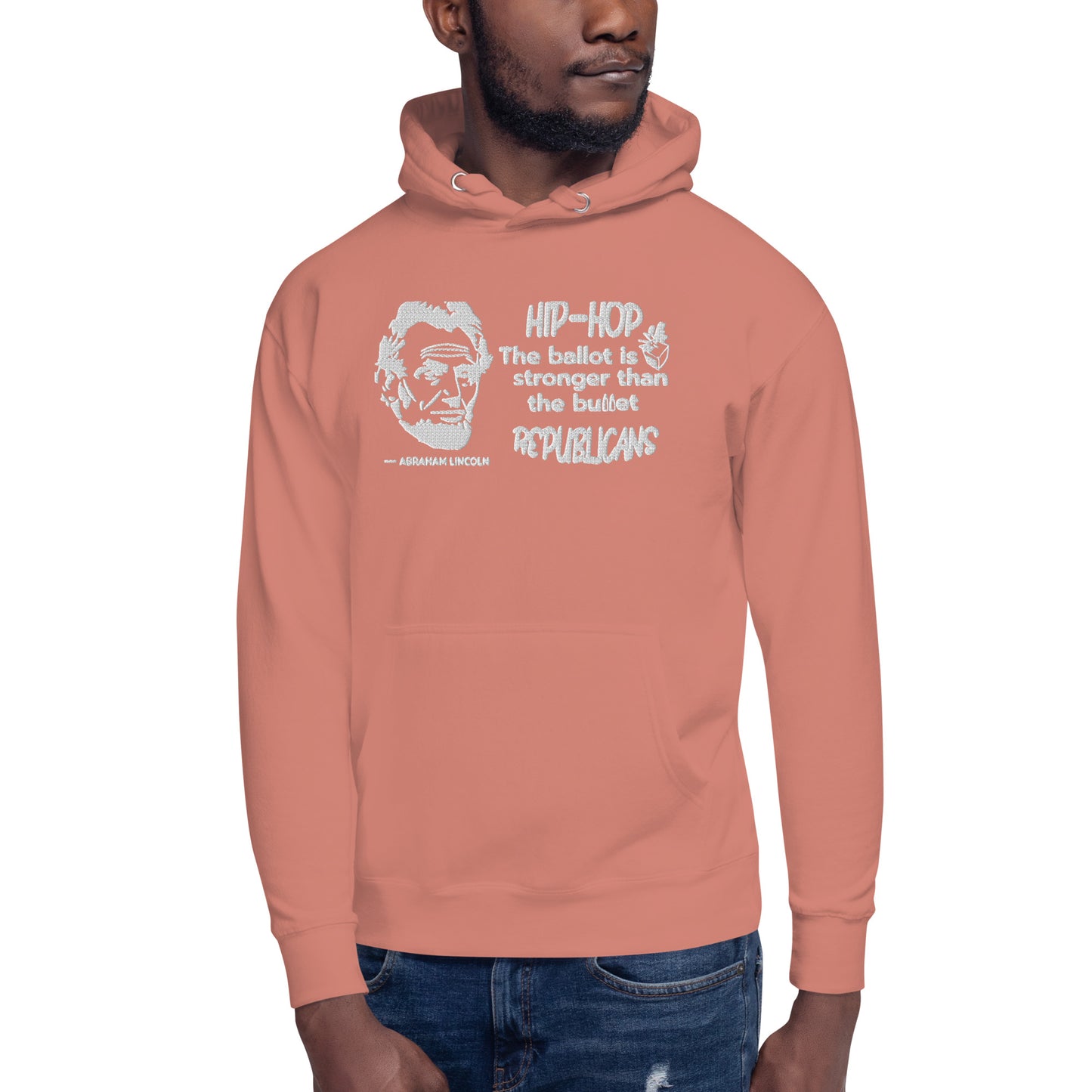 Embroidery Abraham Lincoln Premium Hoodie Design