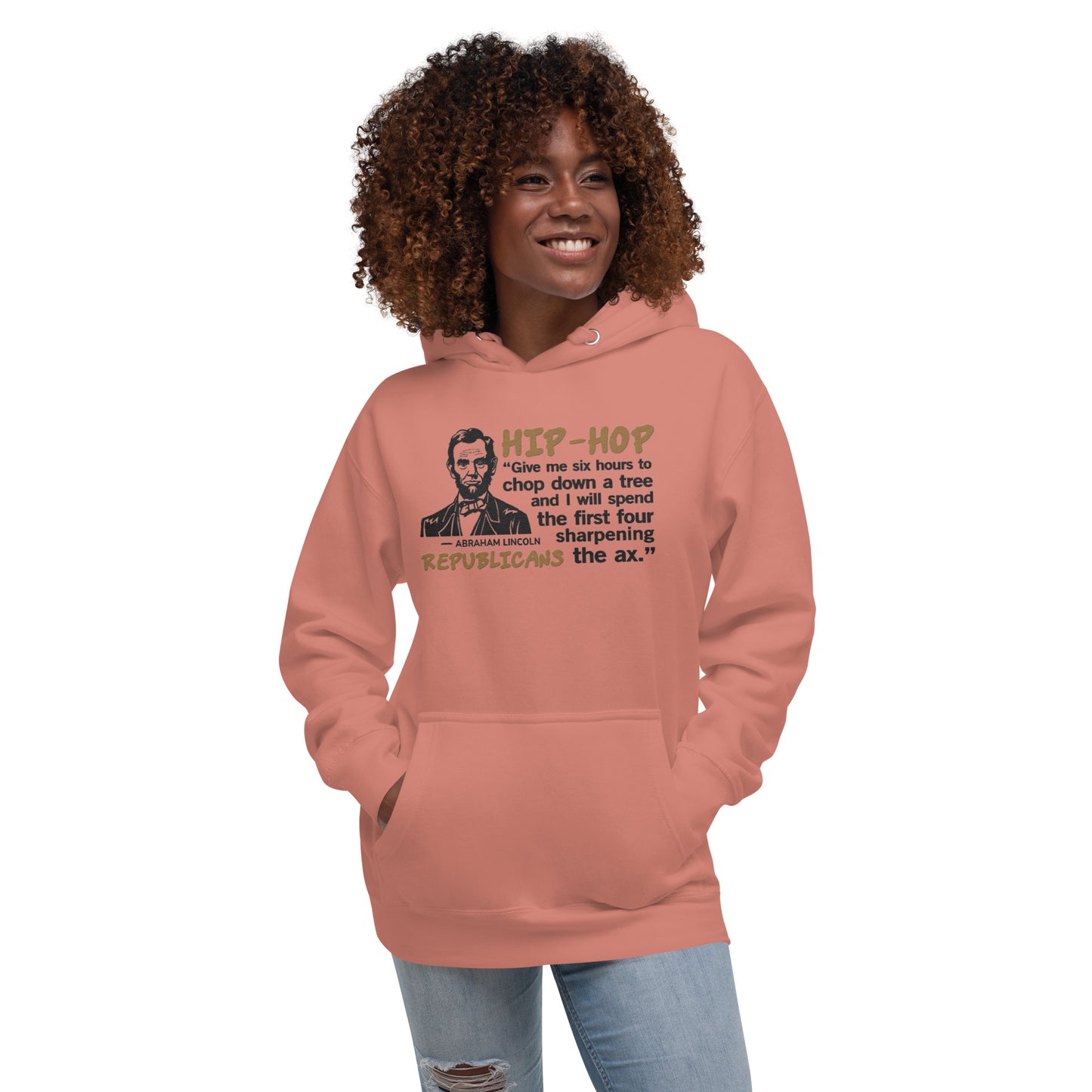 Embroidery Abraham Lincoln Hip-Hop Republicans Hoodie Design