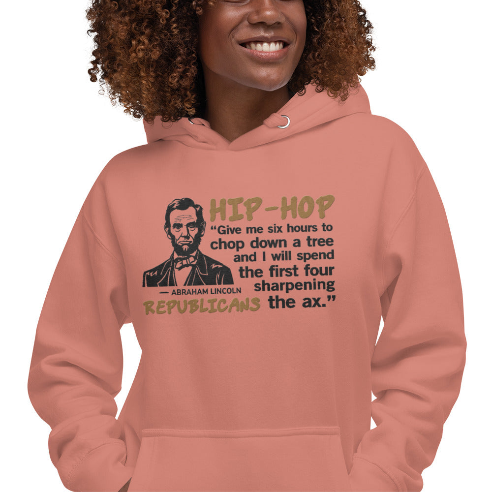 Embroidery Abraham Lincoln Hip-Hop Republicans Hoodie Design