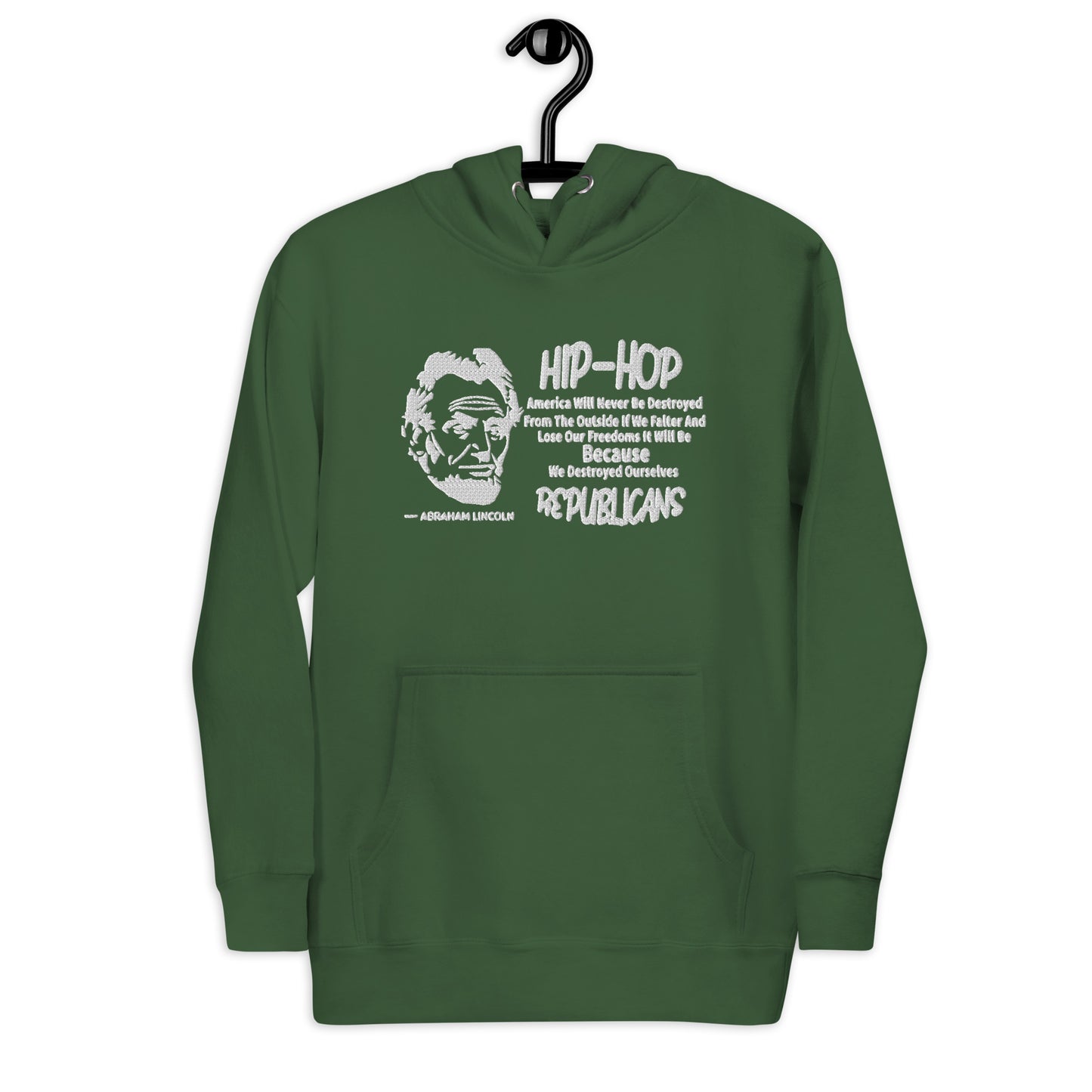 Embroidery Abraham Lincoln Premium Hoodie