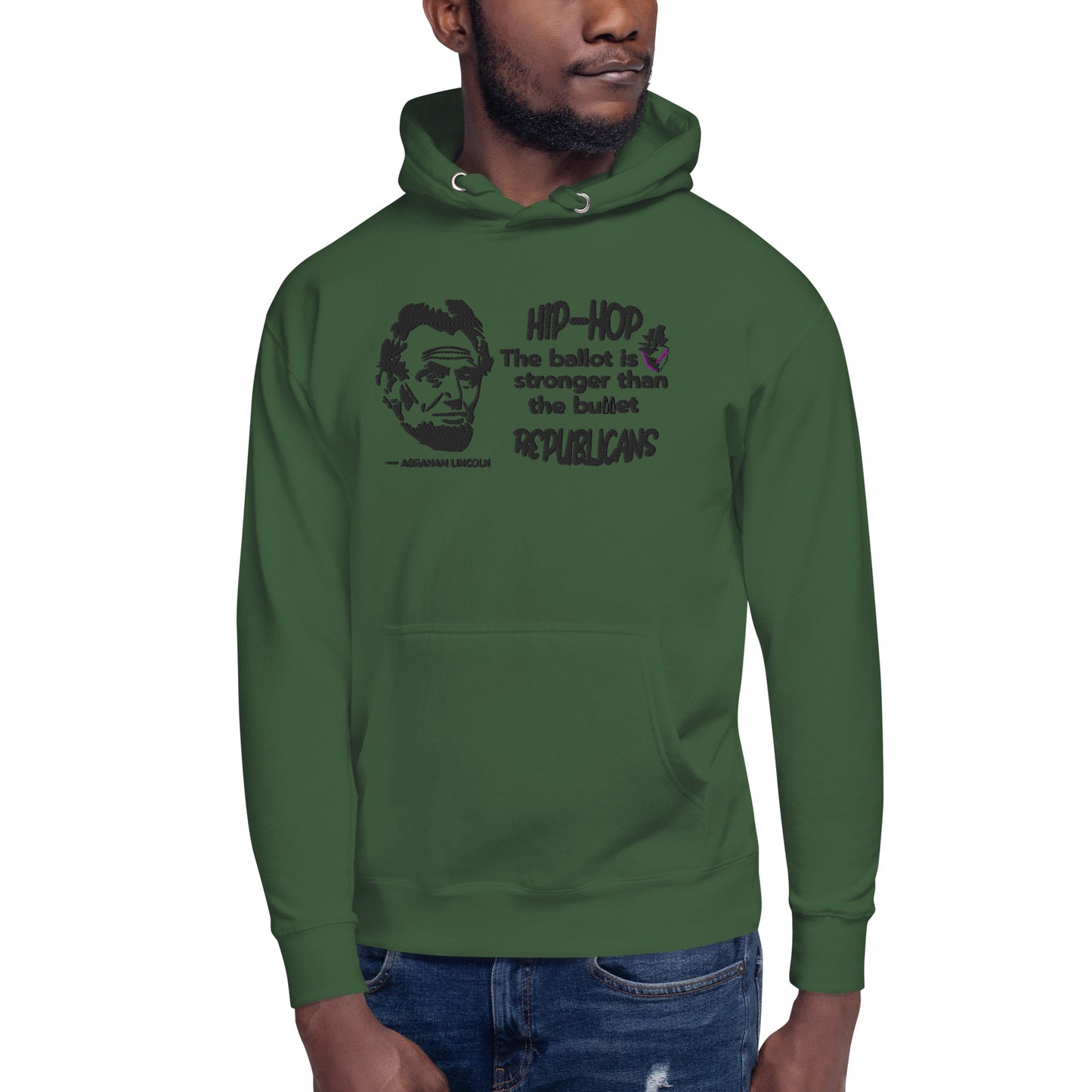 Embroidery Abraham Lincoln Premium Hoodie