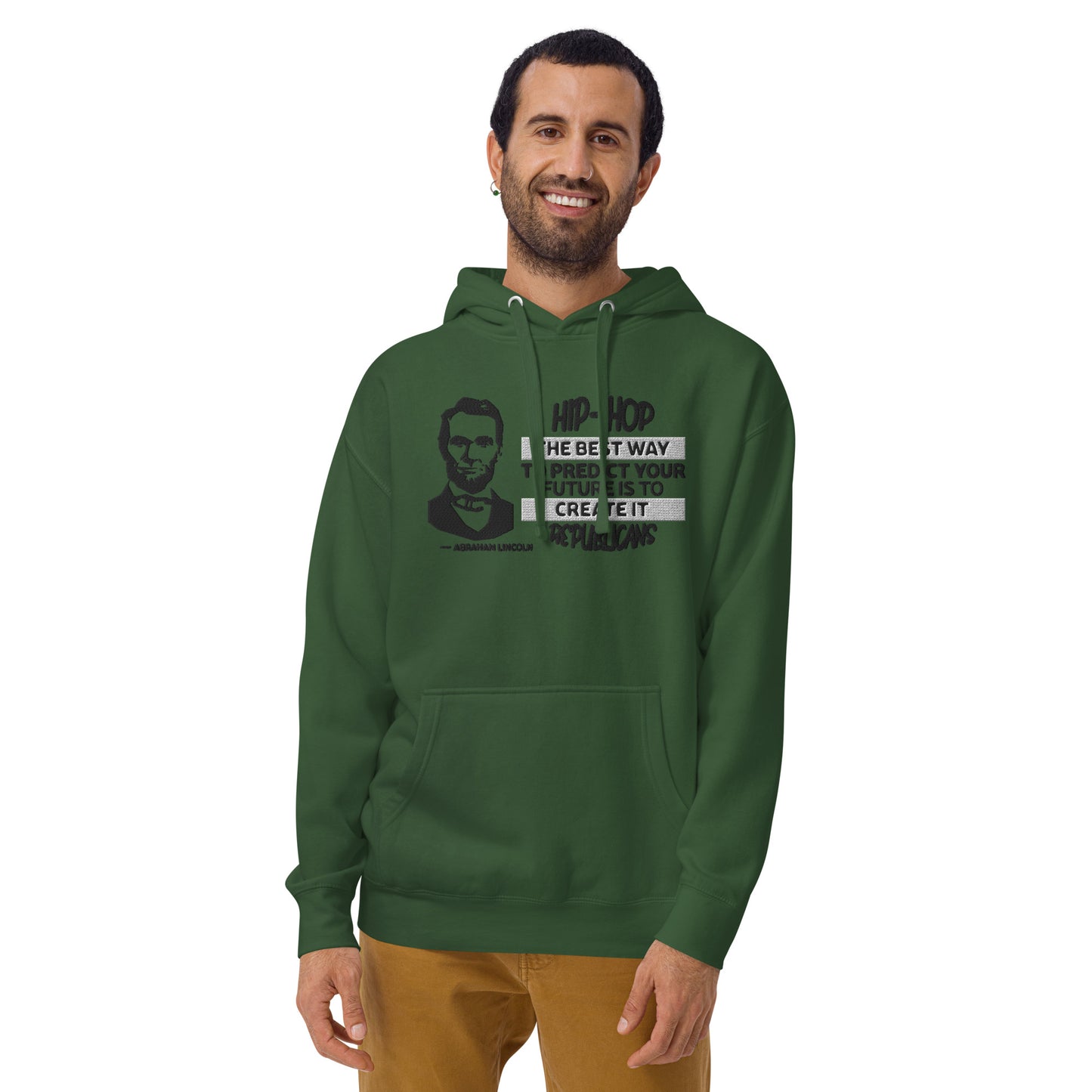 Embroidery Abraham Lincoln Premium Hoodie