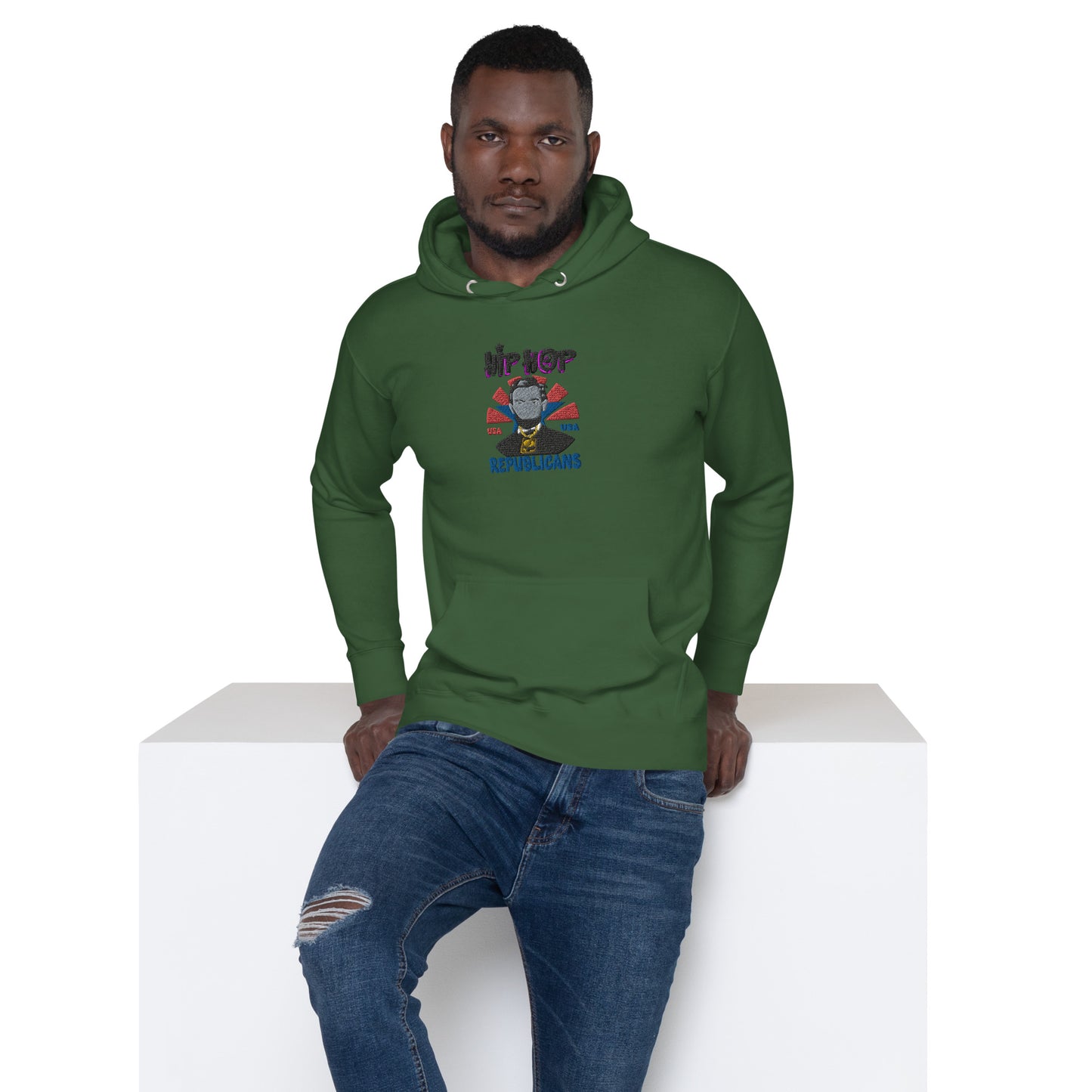 Embroidery Abraham Lincoln Premium Hoodie
