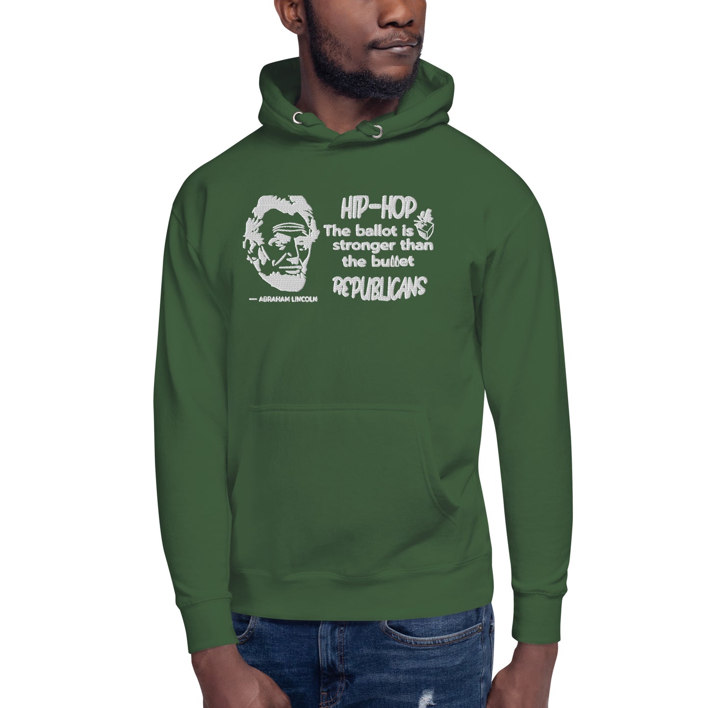 Embroidery Abraham Lincoln Premium Hoodie Design