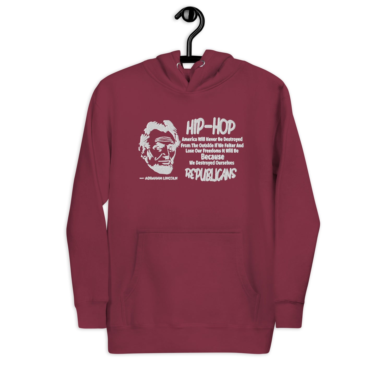 Embroidery Abraham Lincoln Premium Hoodie