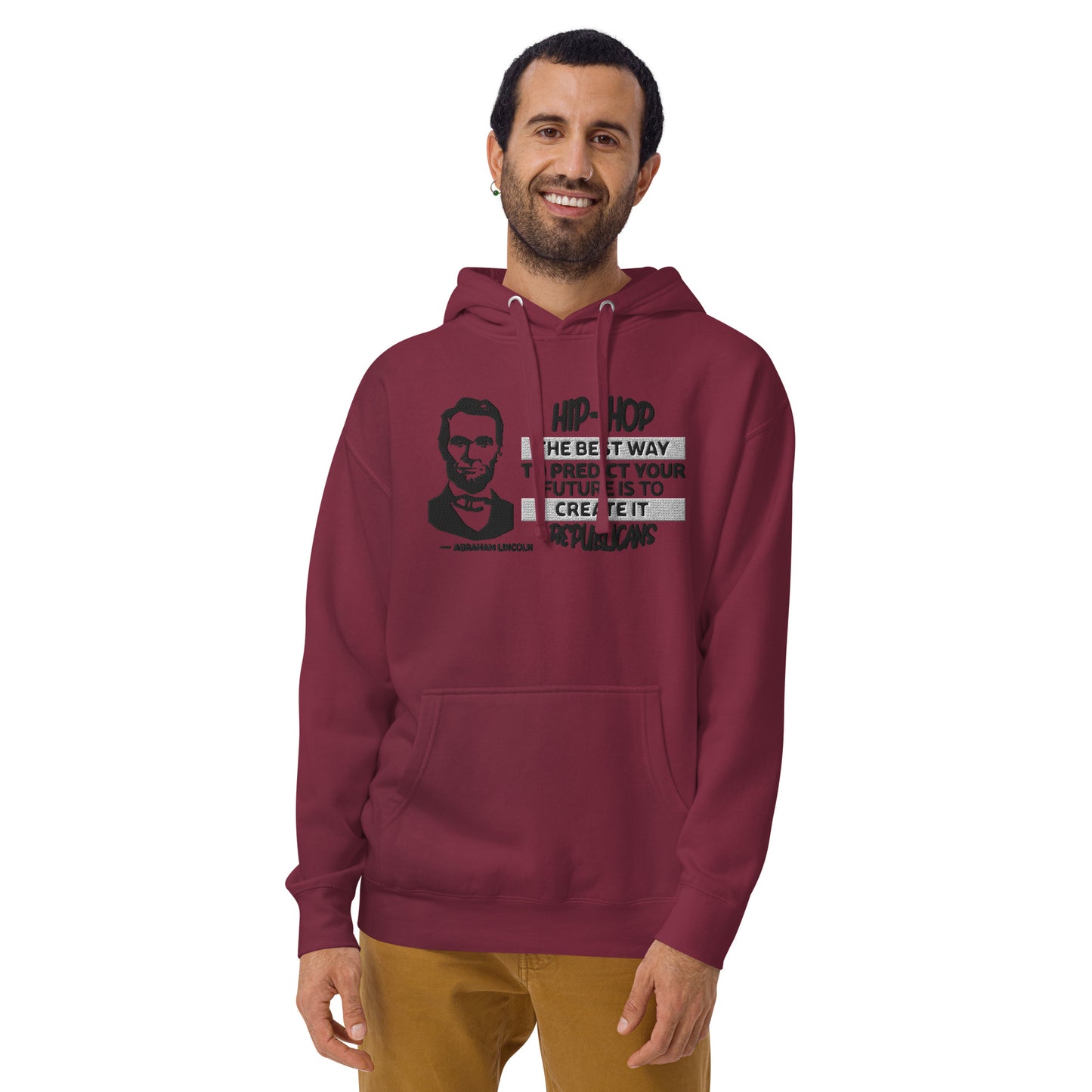Embroidery Abraham Lincoln Premium Hoodie