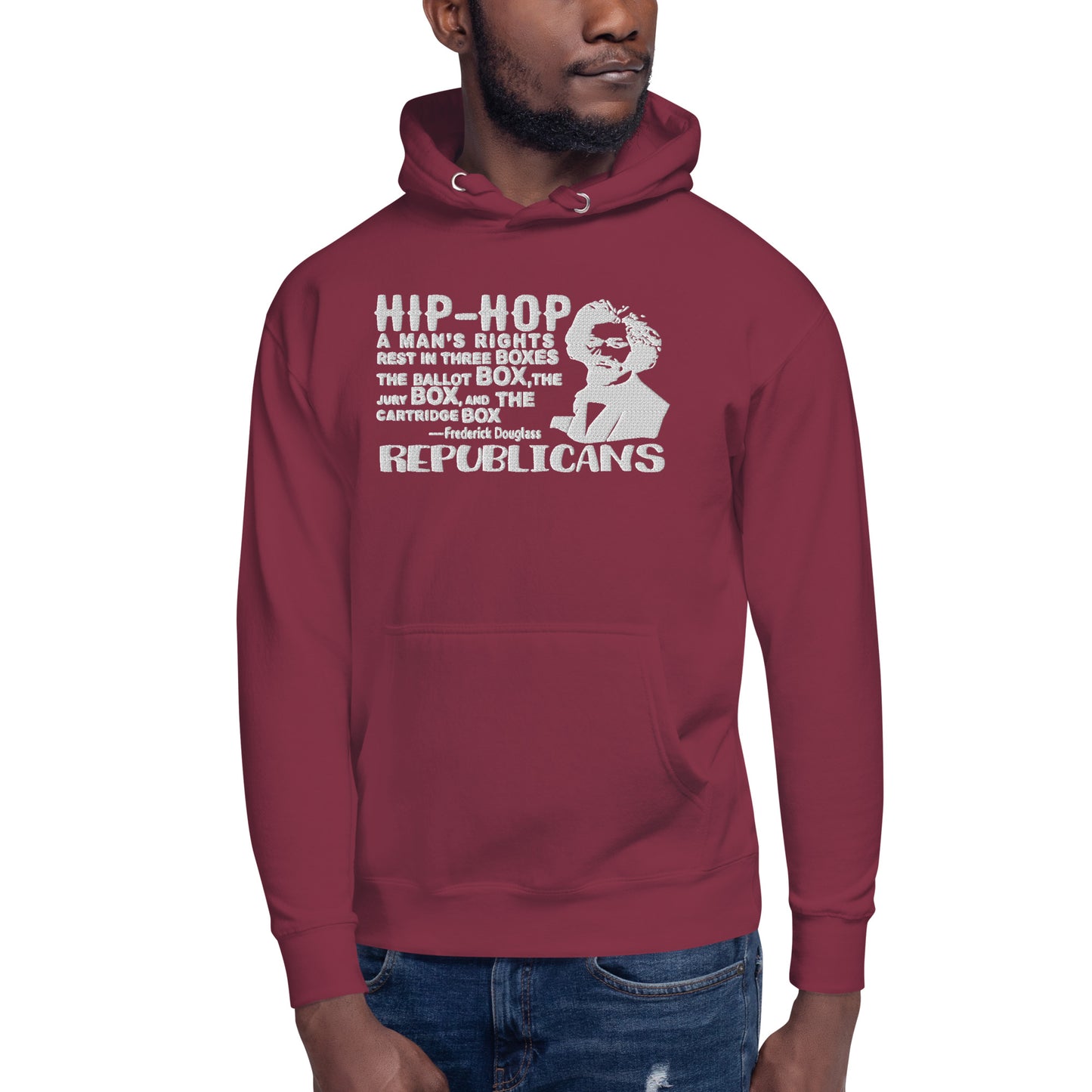Embroidery Frederick Douglass Premium Hoodie