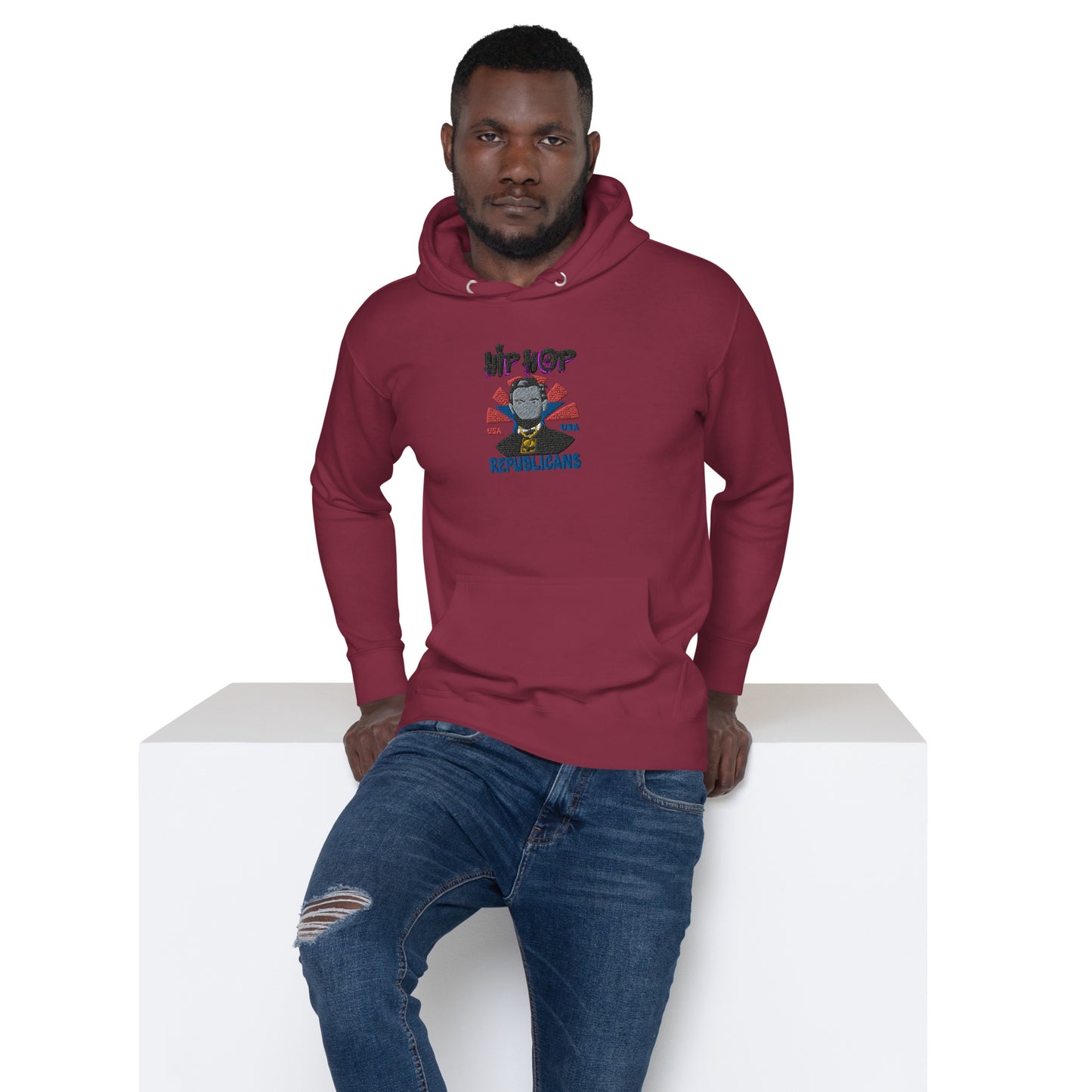 Embroidery Abraham Lincoln Premium Hoodie