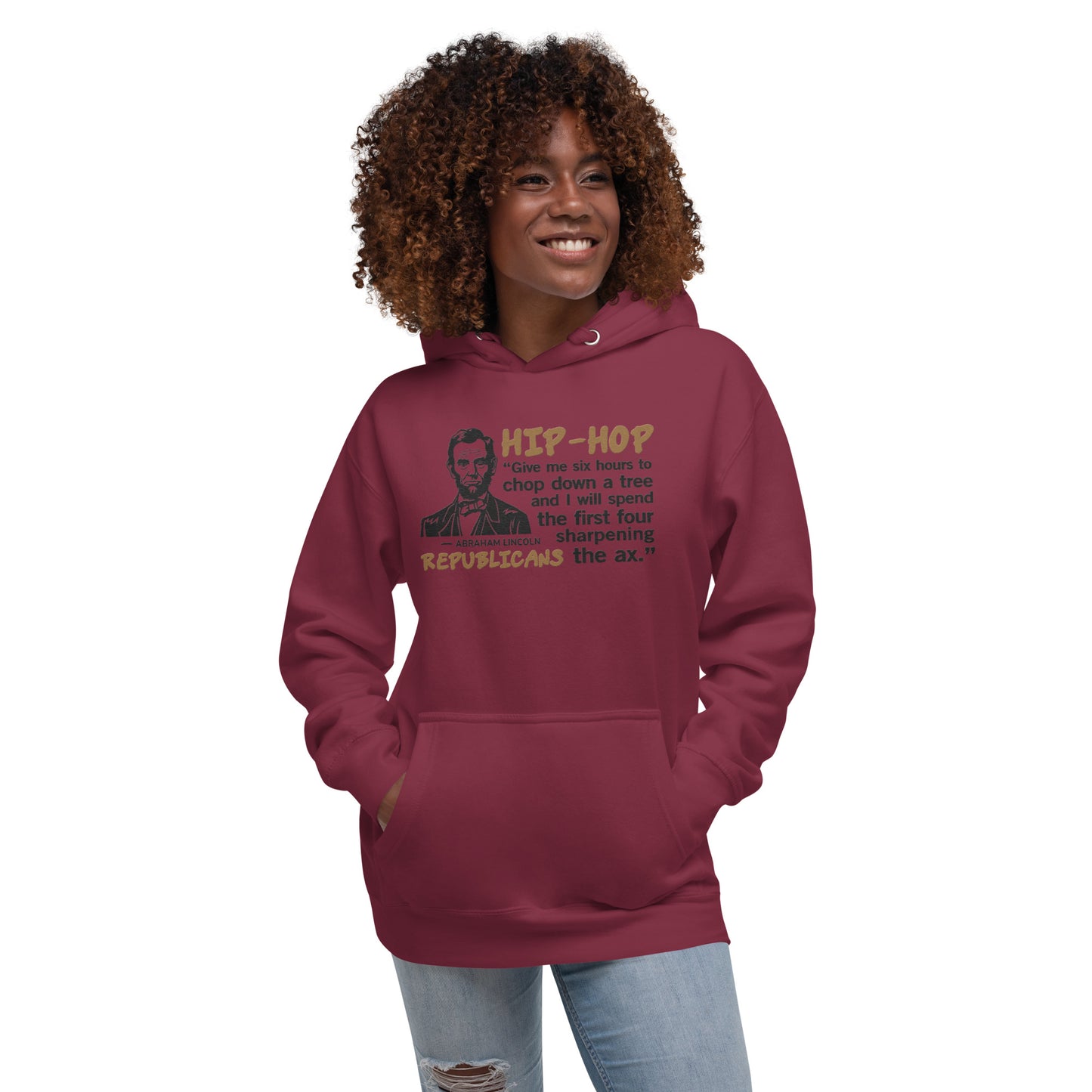Embroidery Abraham Lincoln Hip-Hop Republicans Hoodie Design
