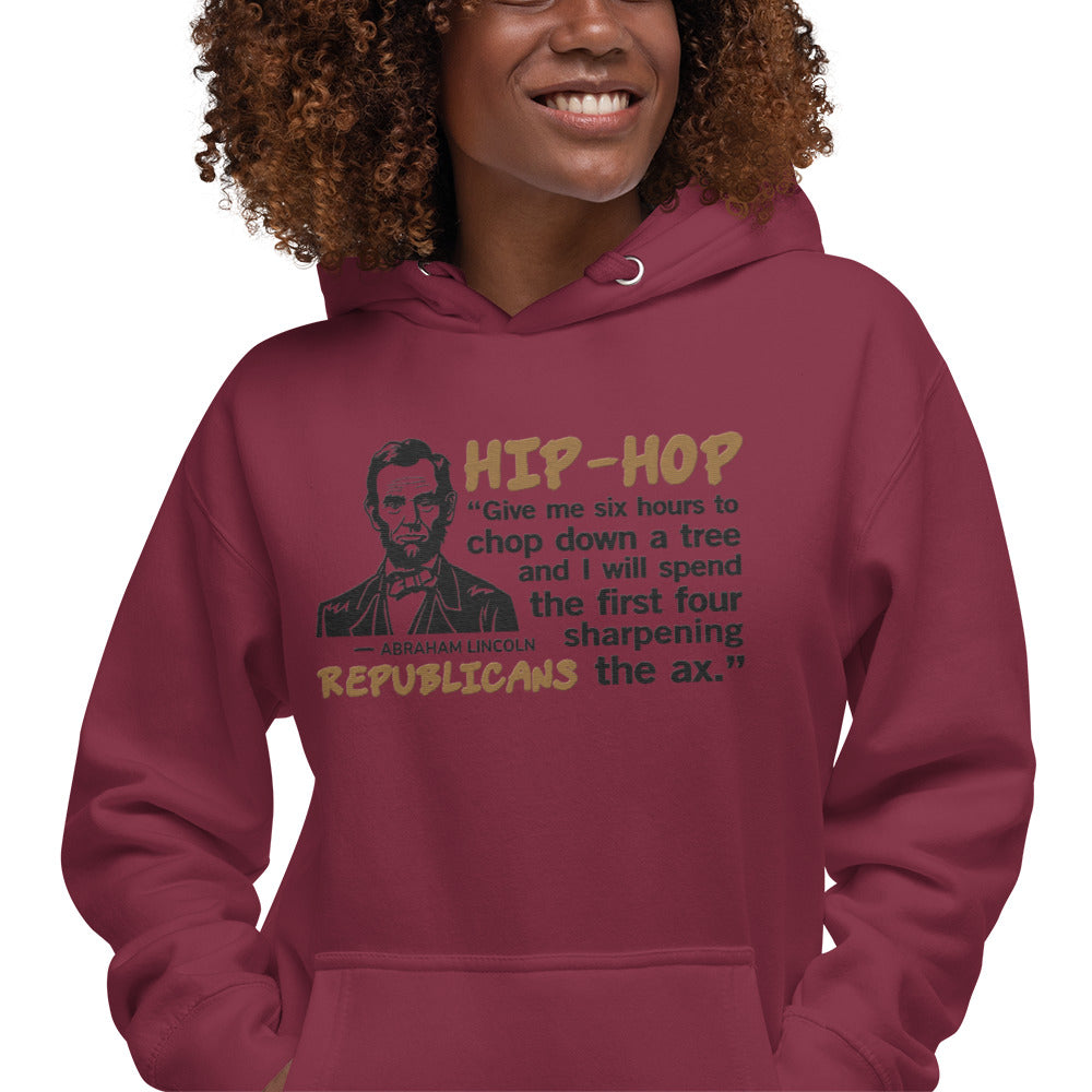 Embroidery Abraham Lincoln Hip-Hop Republicans Hoodie Design