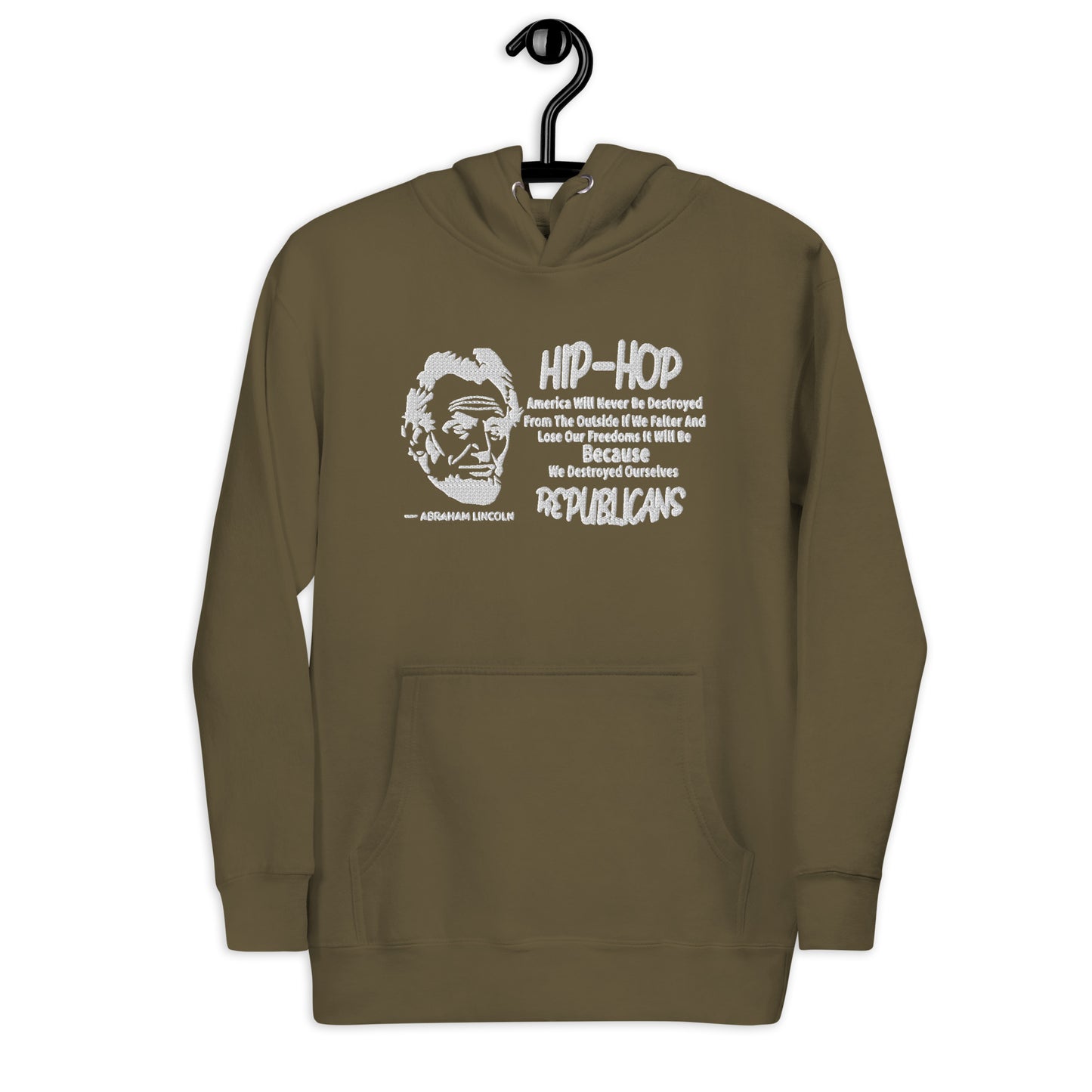 Embroidery Abraham Lincoln Premium Hoodie