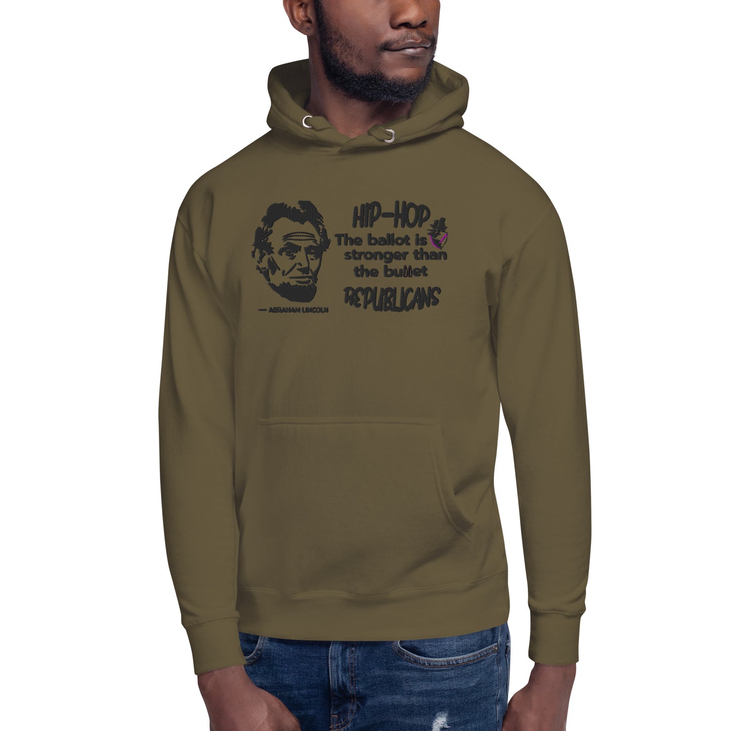 Embroidery Abraham Lincoln Premium Hoodie