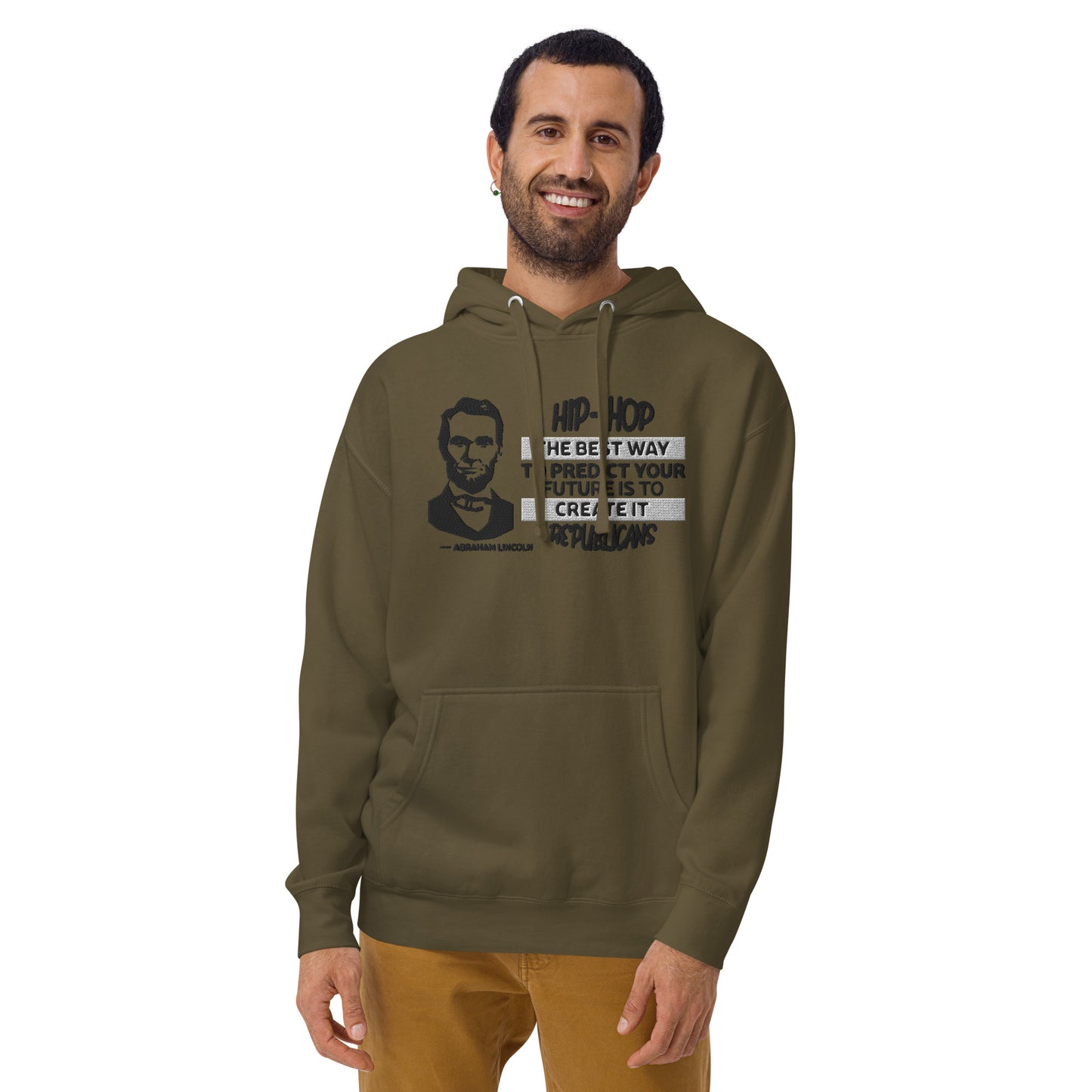 Embroidery Abraham Lincoln Premium Hoodie