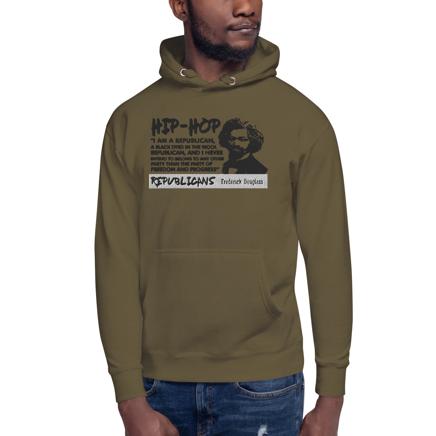 Embroidery Frederick Douglass Premium Hoodie