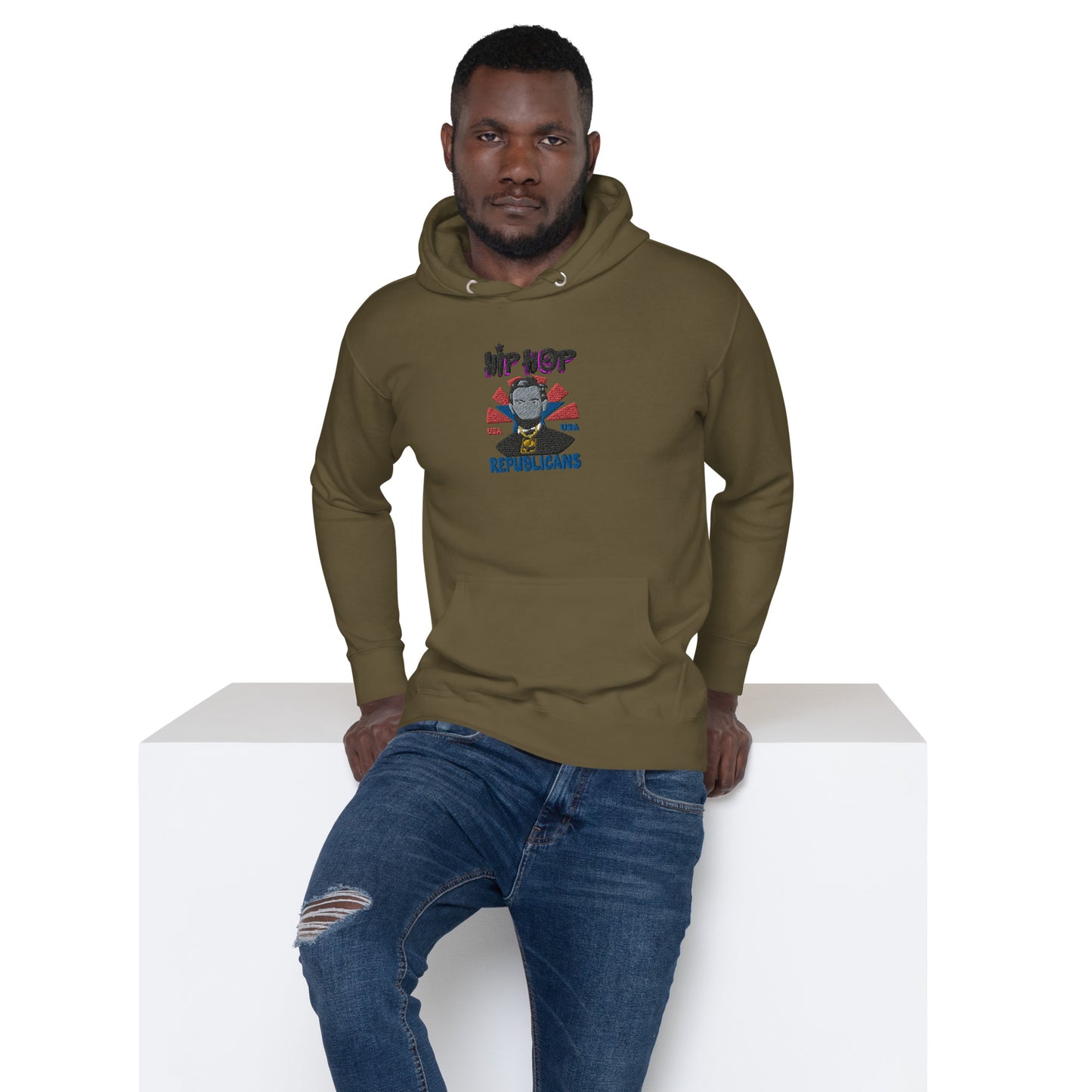 Embroidery Abraham Lincoln Premium Hoodie