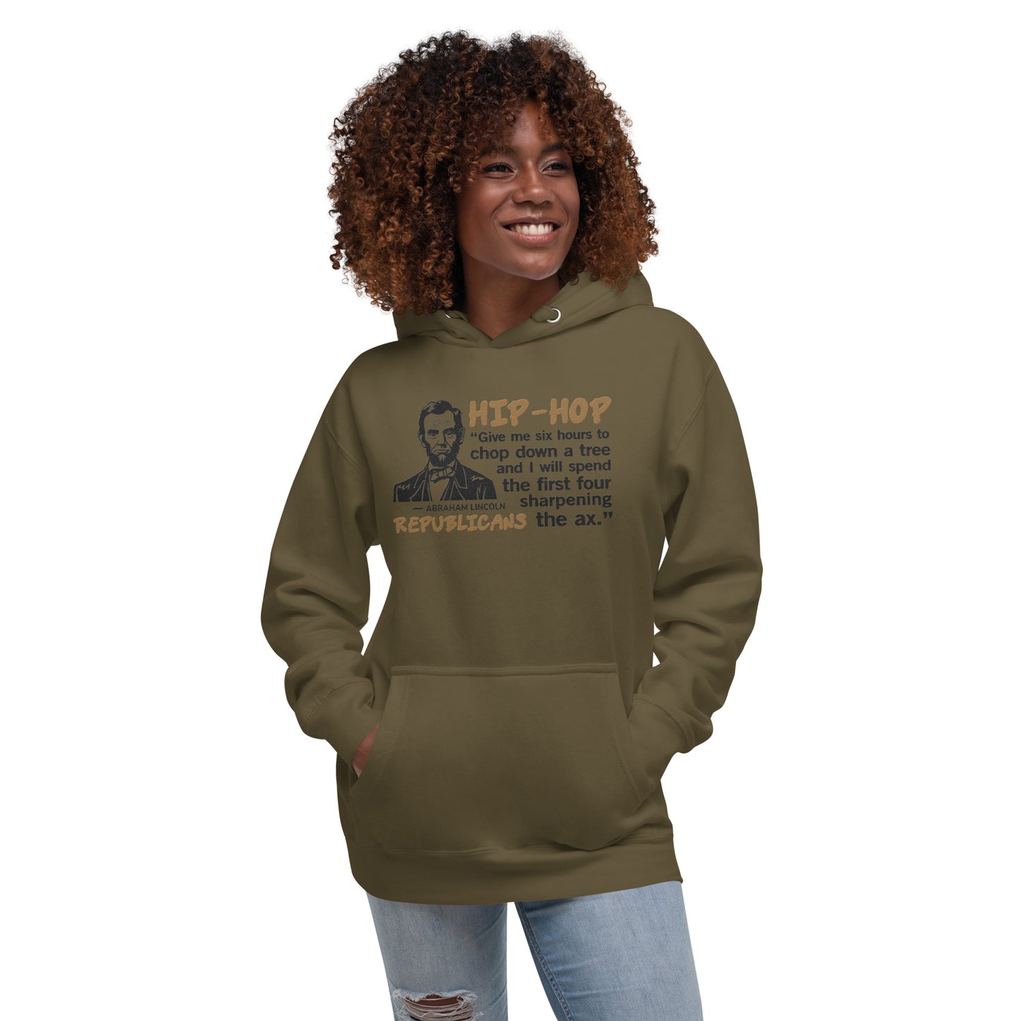 Embroidery Abraham Lincoln Hip-Hop Republicans Hoodie Design