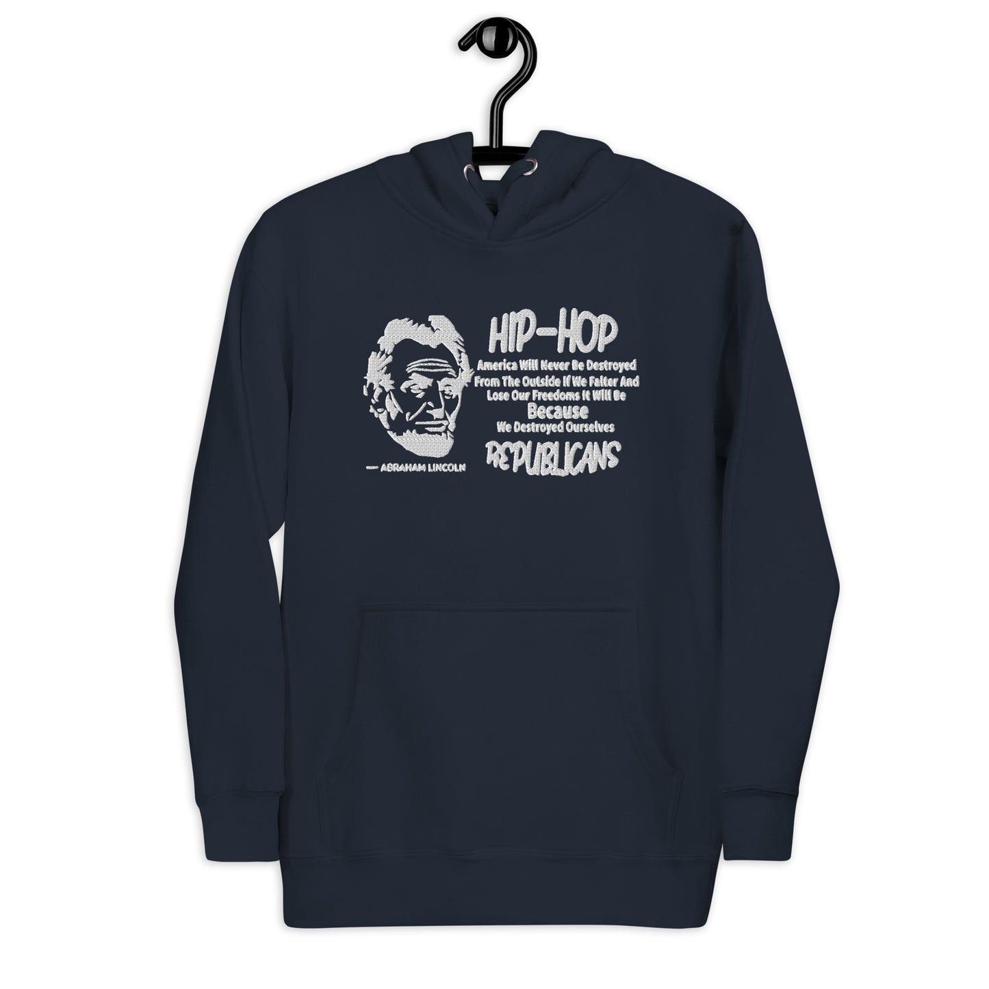 Embroidery Abraham Lincoln Premium Hoodie